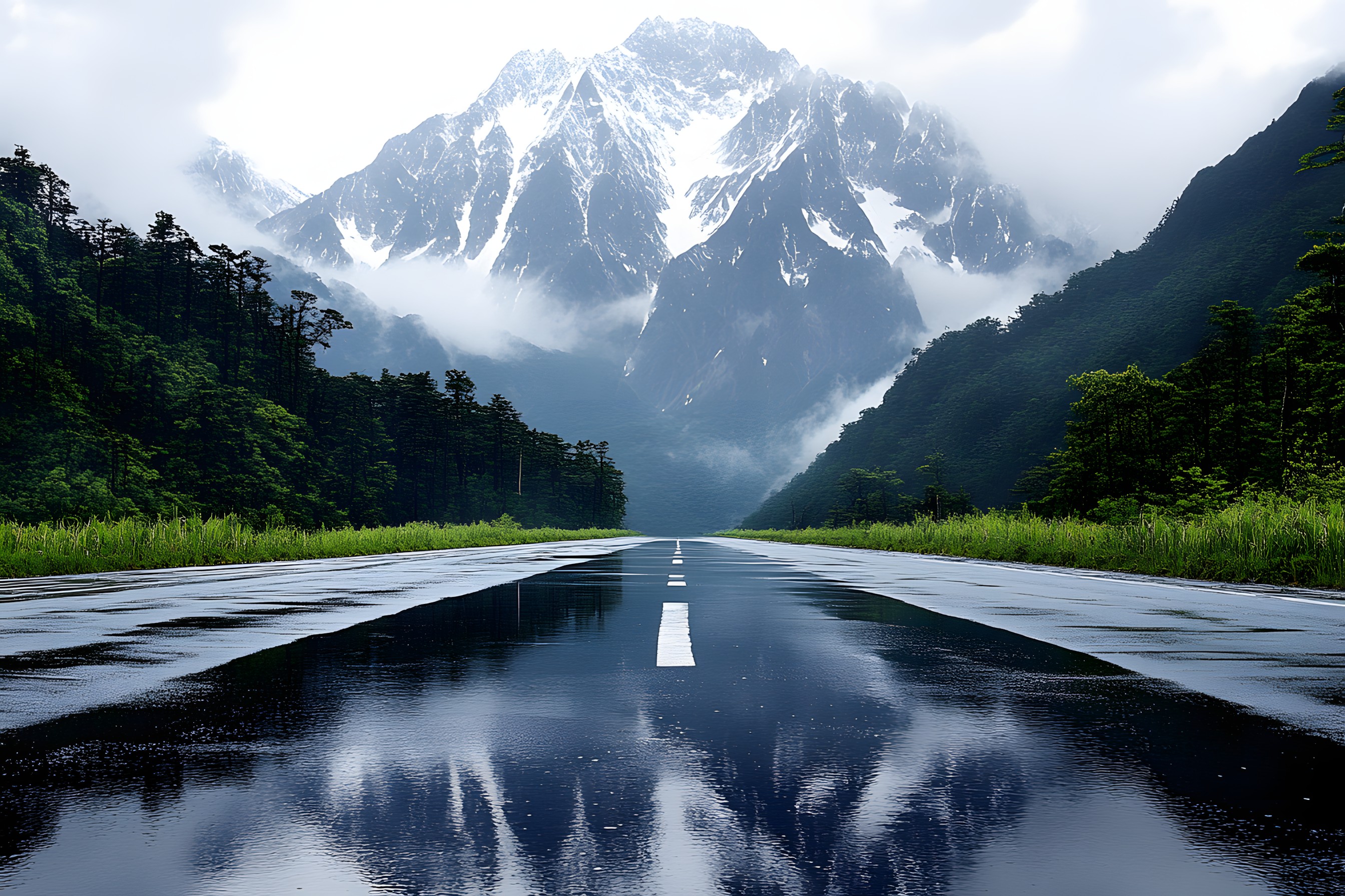 Mountainous landforms, Mountain, Road, Road surface, Natural landscape, Mountain range, Highland, Hill, Asphalt, Hill station, Valley, Ridge, Glacial landform, Alps, Highway, Slope, Mountain pass, Tar, Summit, Fell