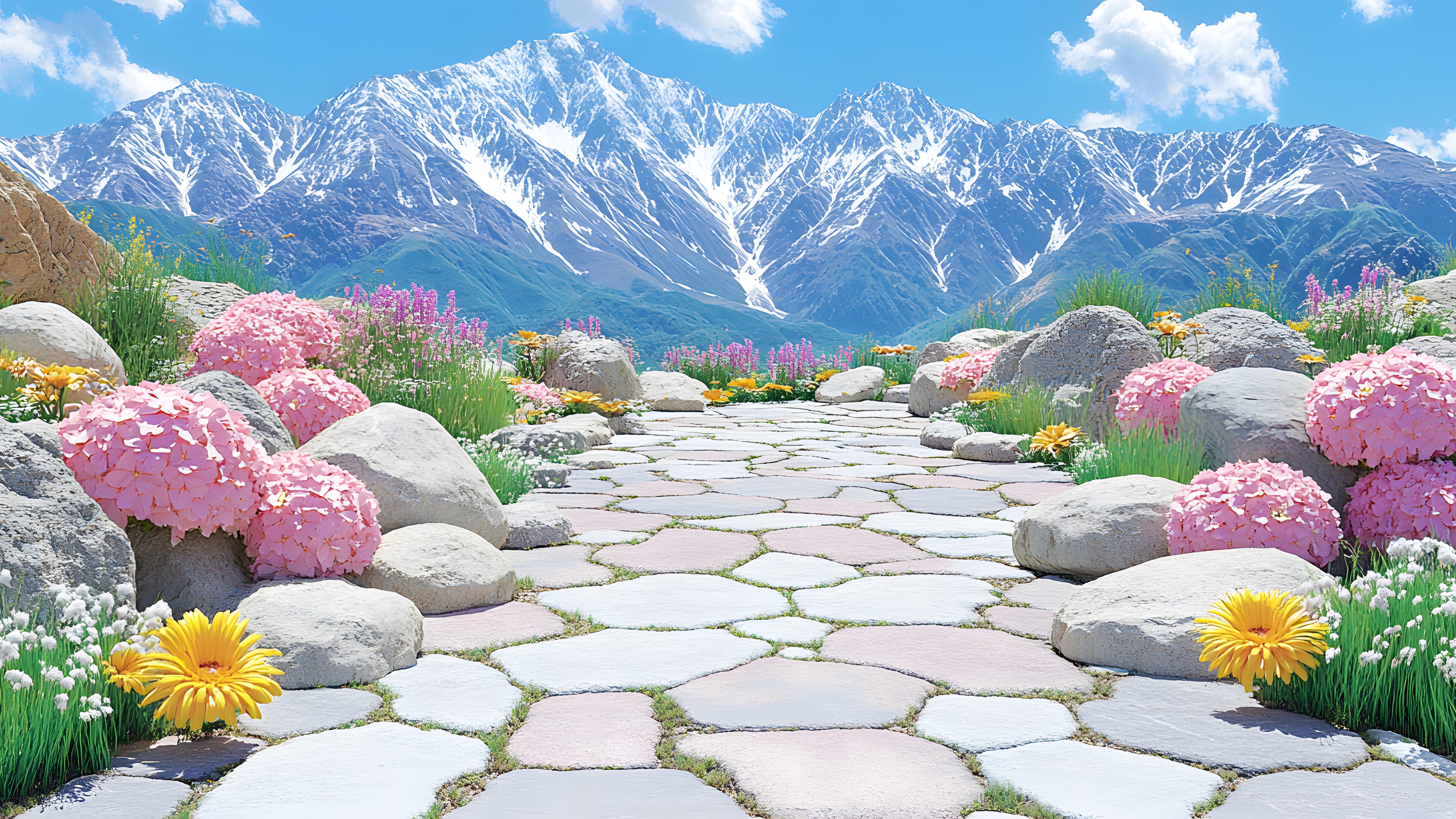 Flower, Mountainous landforms, Natural landscape, Mountain, Landscape, Mountain range, Petal, Hill station, Valley, Alps, Ridge, Summit, Wildflower, Glacial landform, Massif, Snow, Mount Scenery, Hydrangea, Cornales