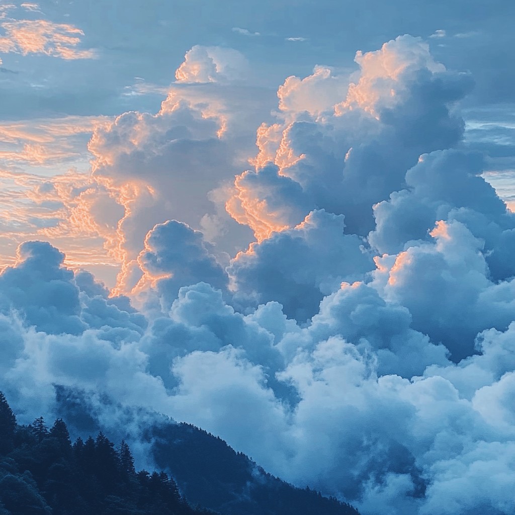 Cloud, Sky, Blue, Daytime, Cumulus, Nature, atmospheric phenomenon, Meteorological phenomenon, Sunlight, Morning, Evening, Dusk, Afterglow