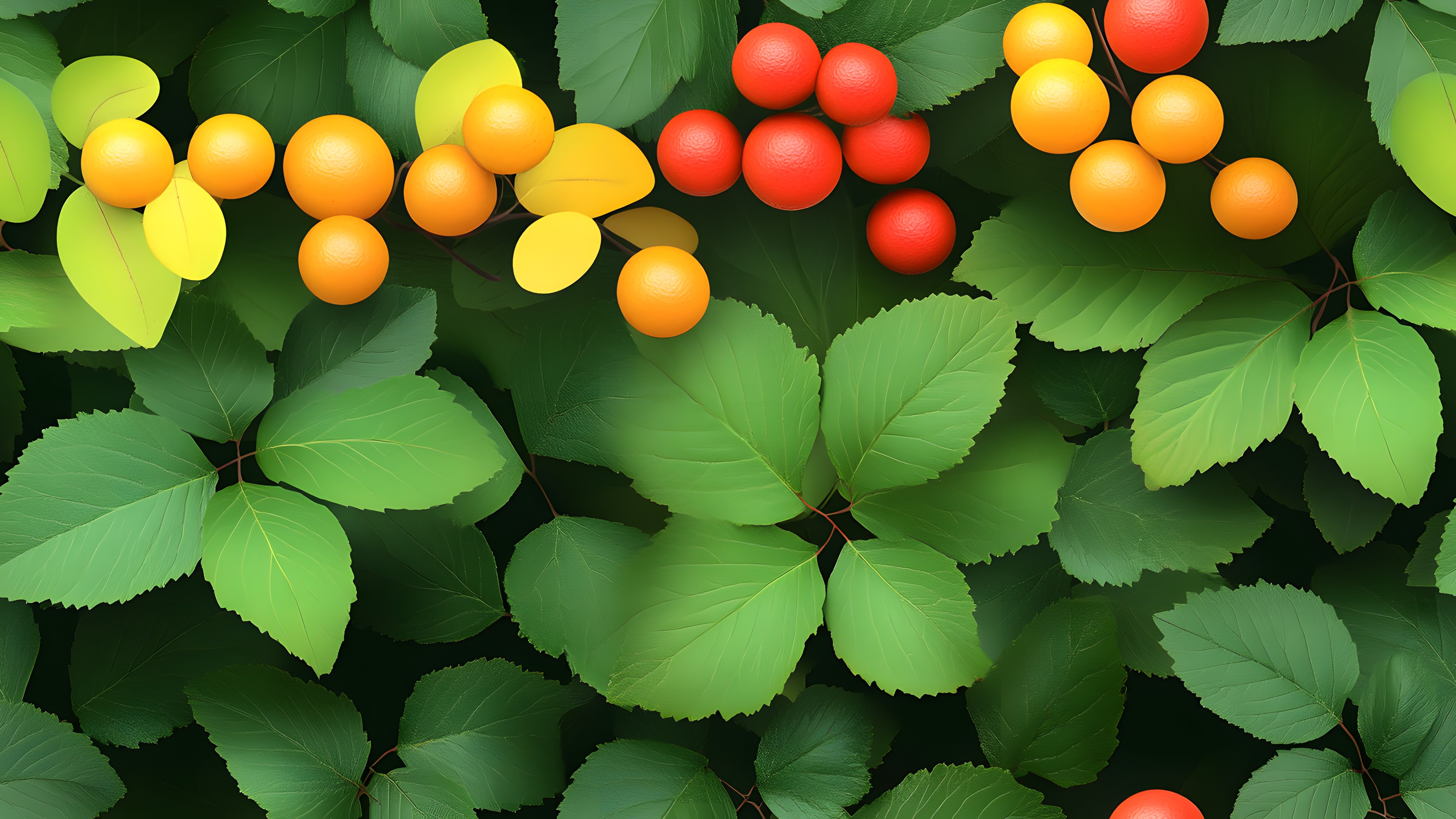 Green, Yellow, Fruit tree, Woody plant, Berry, Seedless fruit, Fruit, Natural foods, Mountain-ash, Malpighiaceae, Berberidaceae, Herb