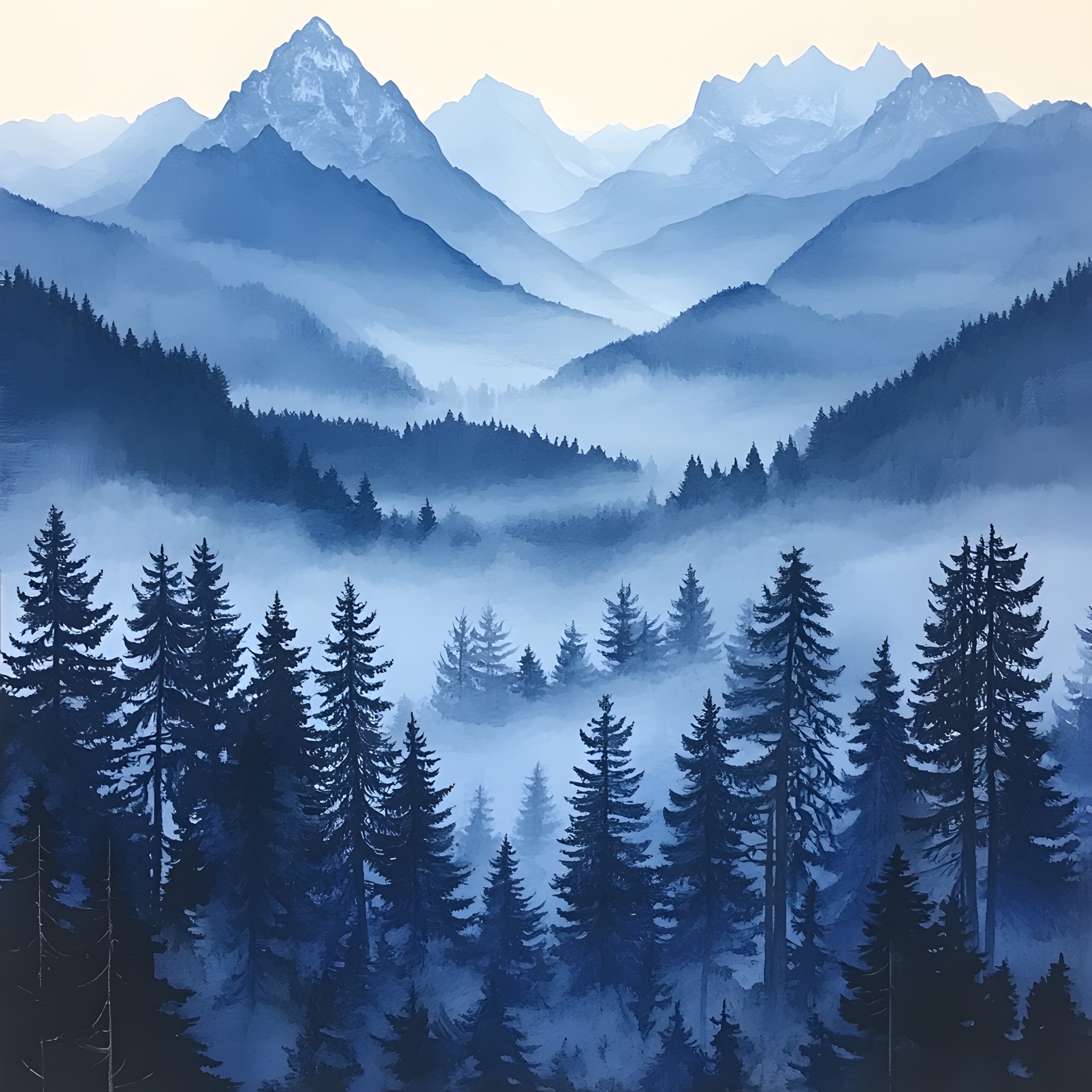 Mountain, Mountainous landforms, Hill, Forest, atmospheric phenomenon, Natural landscape, Mountain range, Spruce-fir forests, Wilderness, Highland, Hill station, Cloud, Ridge, Larch, Mist, Winter, Alps, Valley, Fog, Tropical and subtropical coniferous forests