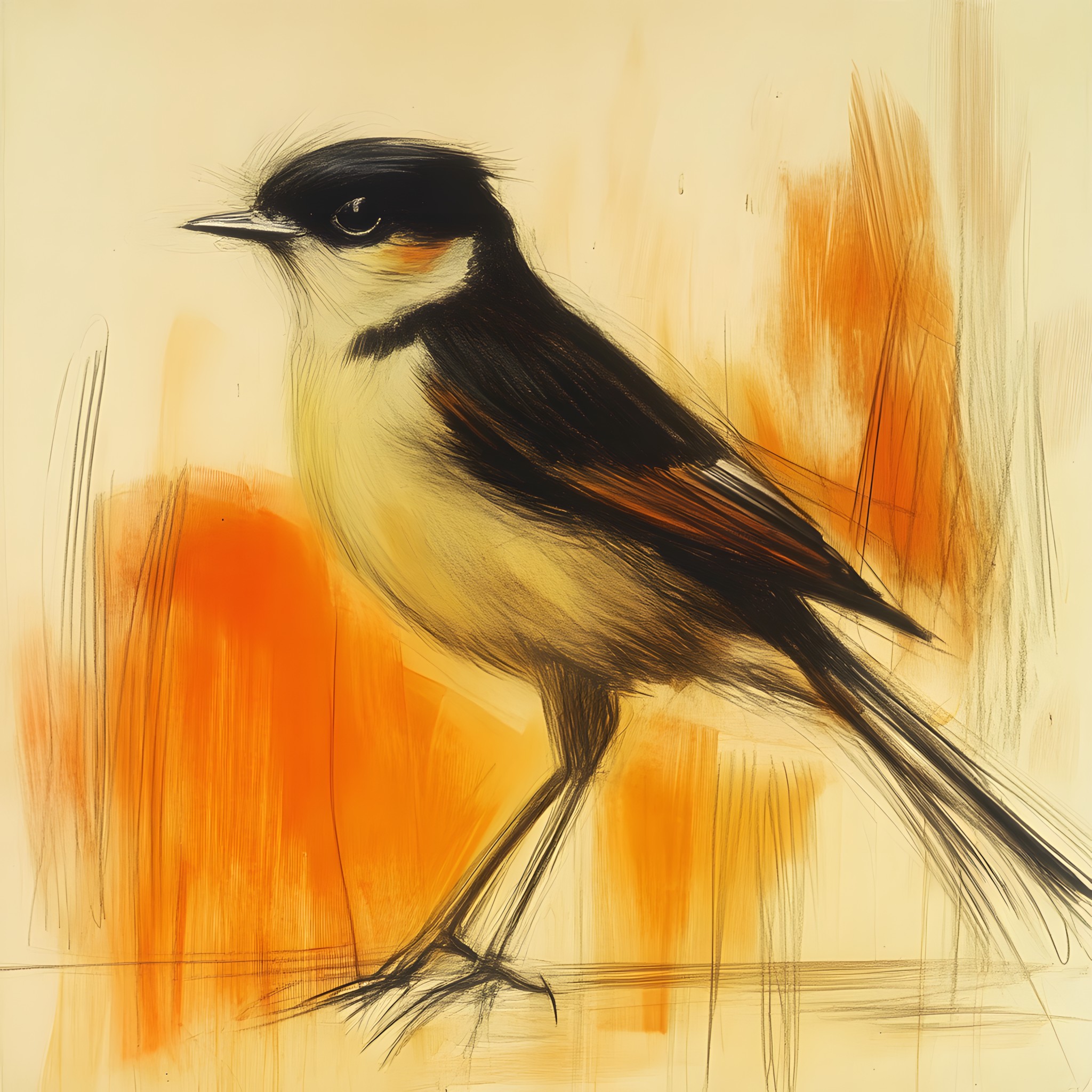 Bird, Beak, Twig, Feather, Songbirds, Passerine, Old world flycatchers, Art Paint, Tail