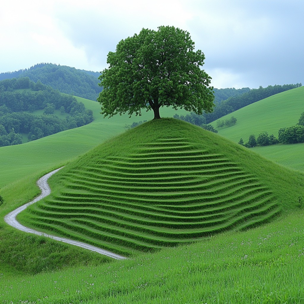 Grass, Green, Grassland, Hill, Plain, Grasses, Field, Environmental art, Pasture, Groundcover, Meadow, Plantation, Hill station, Mound, Agriculture, Terrace, Hinterland, Evergreen, Farm