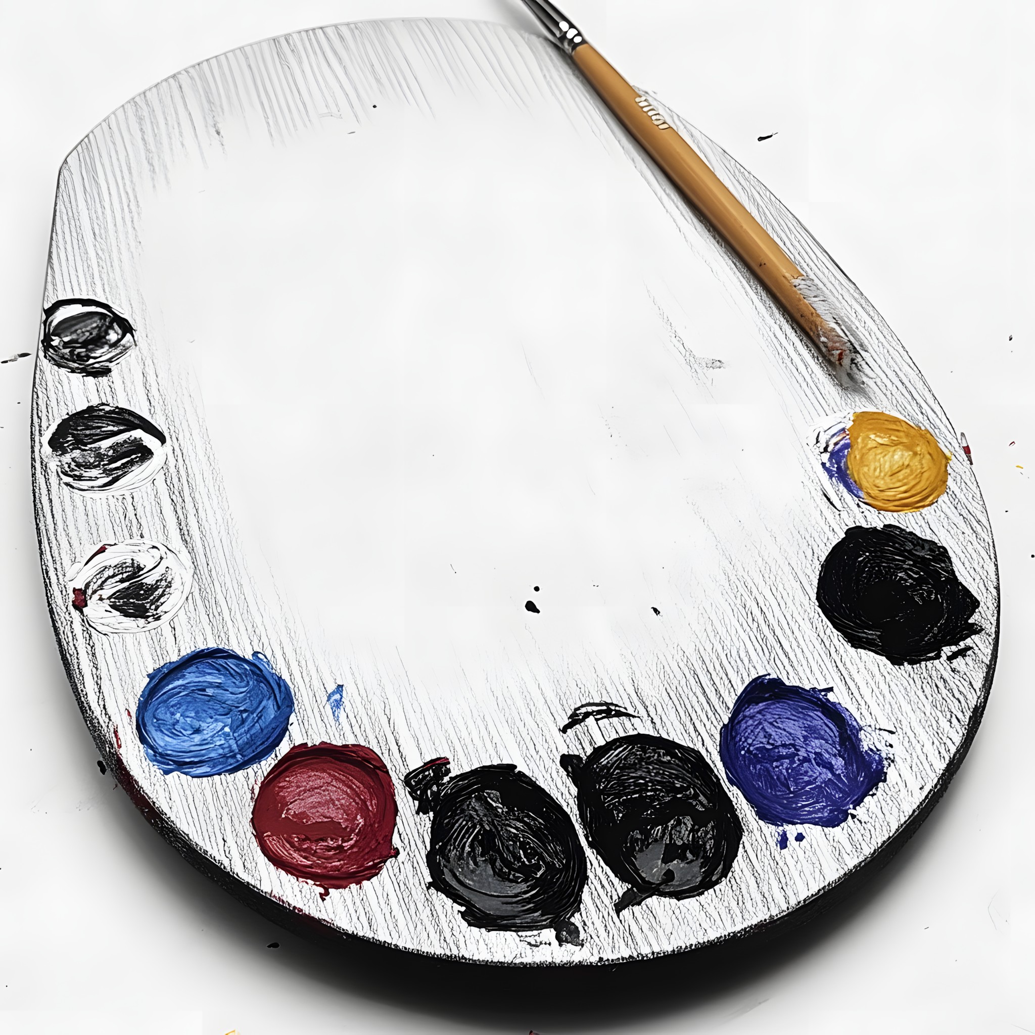 Paint, Palette, Art Paint, Watercolor painting, Paint Brush, Brush, Dishware, Office supplies, Office Instrument, Still life photography, Acrylic paint, Still life