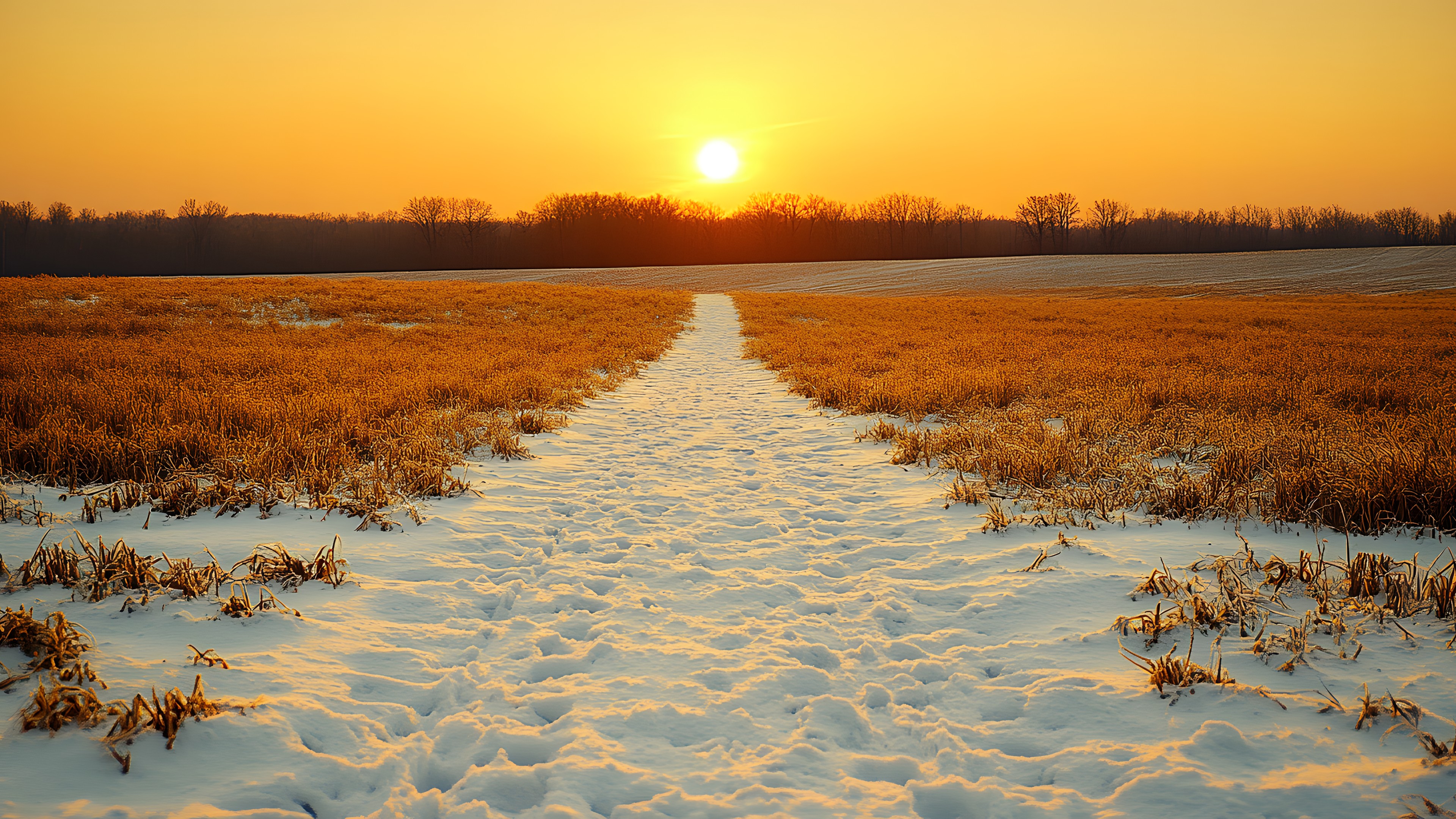 Natural landscape, Winter, Horizon, Ecoregion, Plain, Sunrise, Sunset, Evening, Sunlight, Dusk, Snow, Morning, Field, Freezing, Afterglow, Prairie, Savanna, Dawn, Sun, Red sky at morning