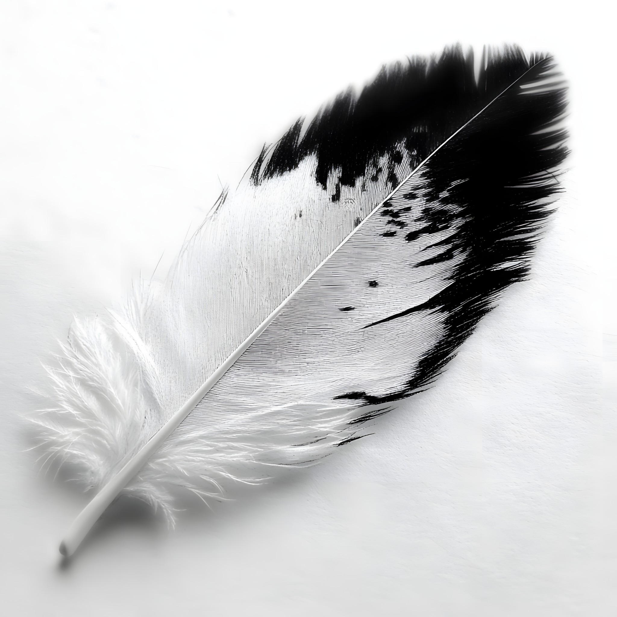 White, Monochrome photography, Feather, Black and white, Natural material, Monochrome, Animal product, Quill, Fur, Macro photography