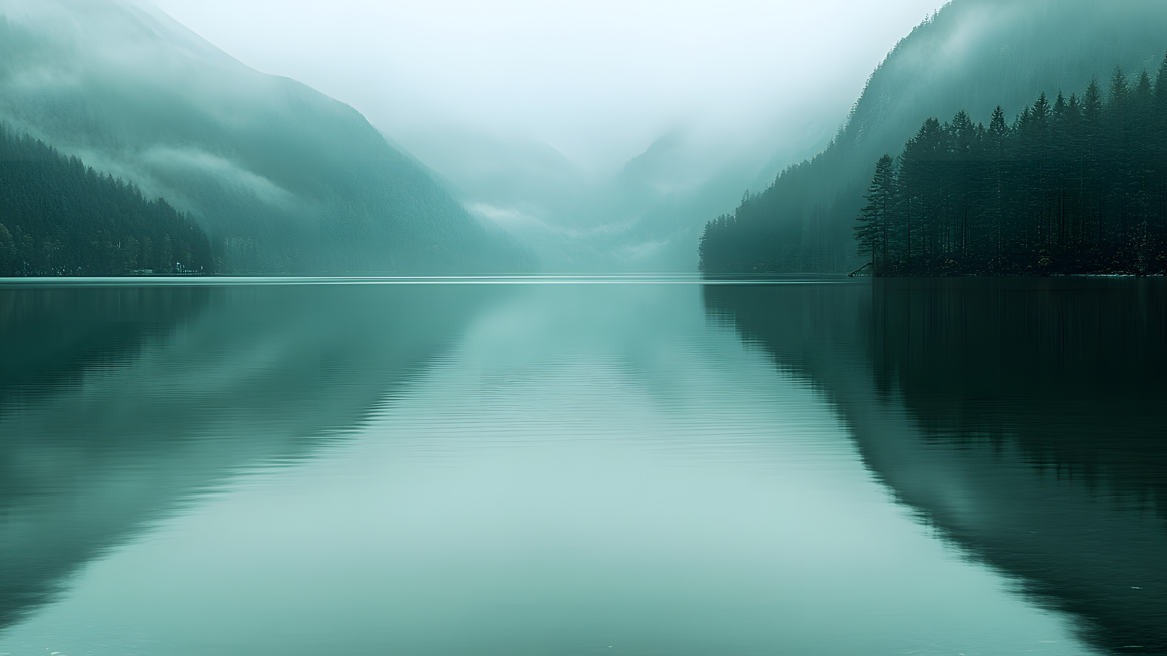Water, Water resources, atmospheric phenomenon, Natural landscape, Reflection, Wilderness, Lake, Mist, River, Loch, Fog, Reservoir, Mountain river, Channel, Sound, Lake District, Fluvial landforms of streams, Haze, Evening, Larch