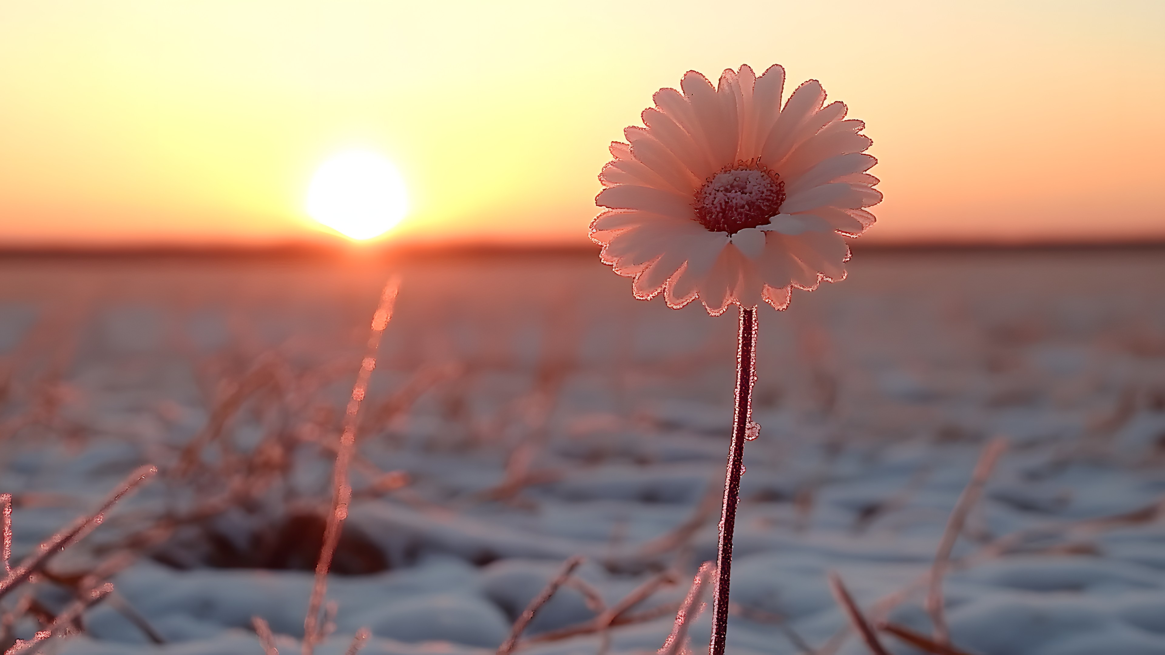 Flower, Petal, Sunrise, Sunset, Morning, Sun, Sunlight, Dusk, Evening, Plant stem, Afterglow, Winter, Daisy family, Macro photography, Lens flare, Common daisy, Marguerite daisy, Wildflower, Red sky at morning, Pollen