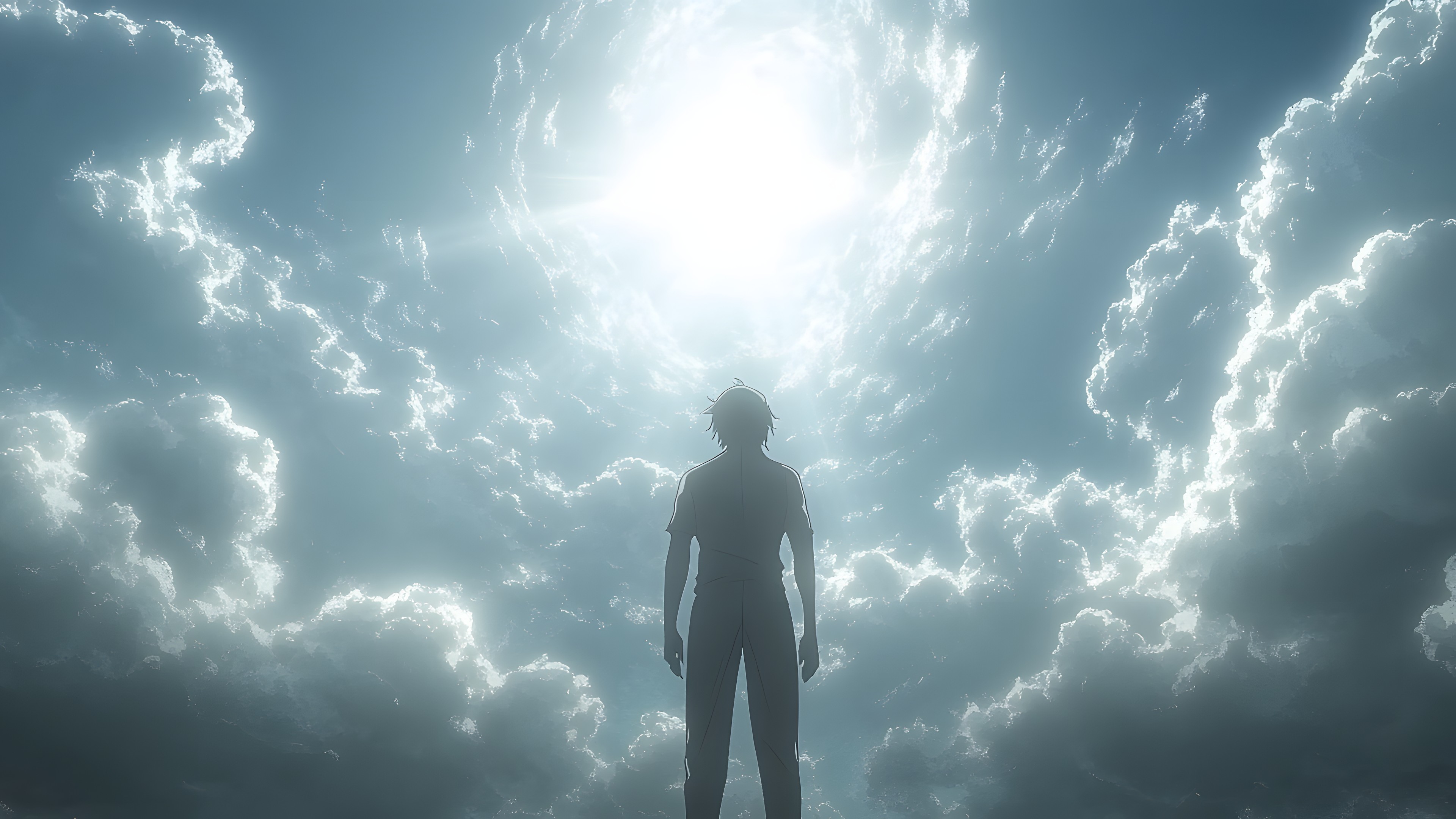 Cloud, Cumulus, Fictional character, Meteorological phenomenon, Backlighting, Lens flare