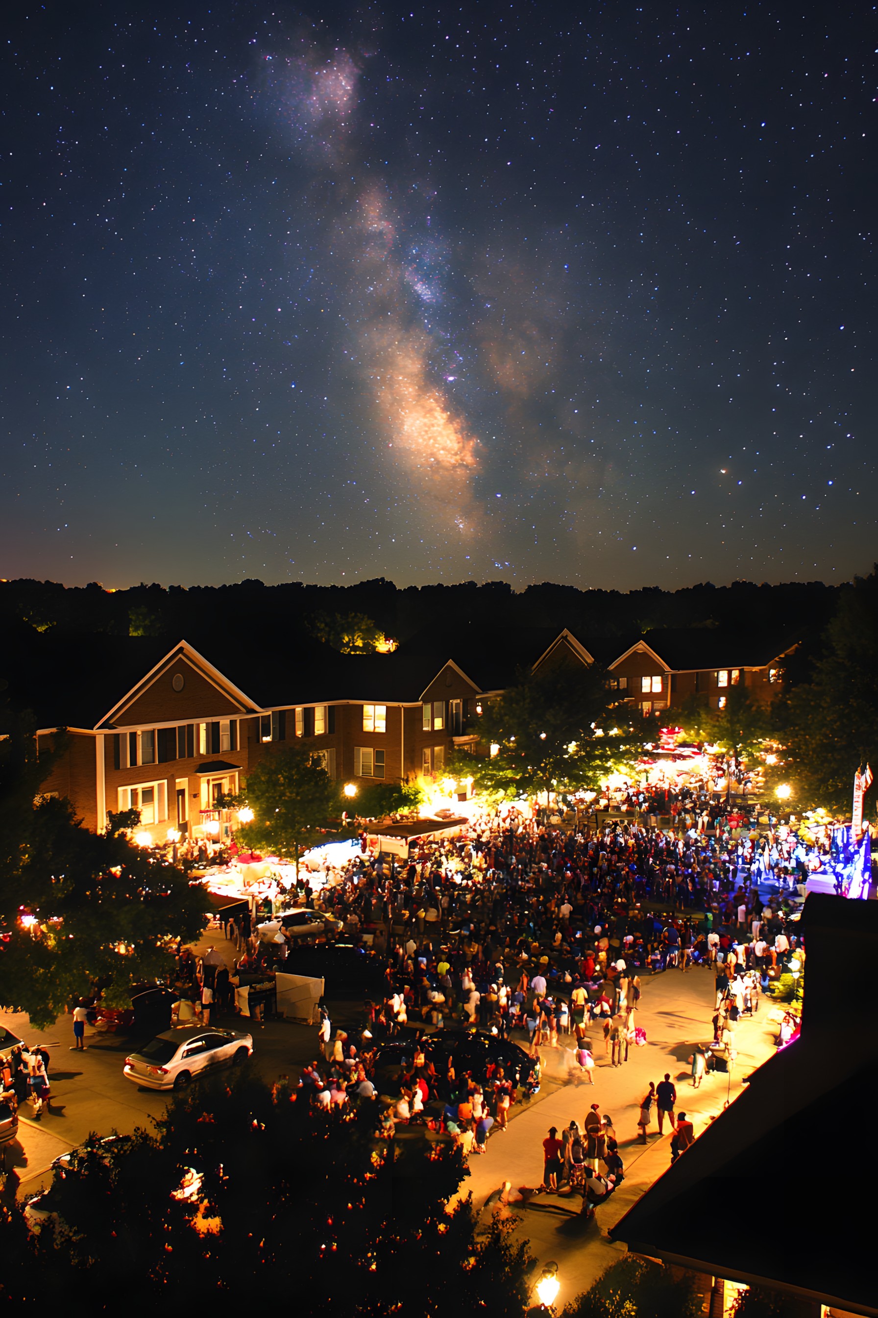 Night, Midnight, Darkness, Electricity, Evening, Crowd, Festival, Holiday