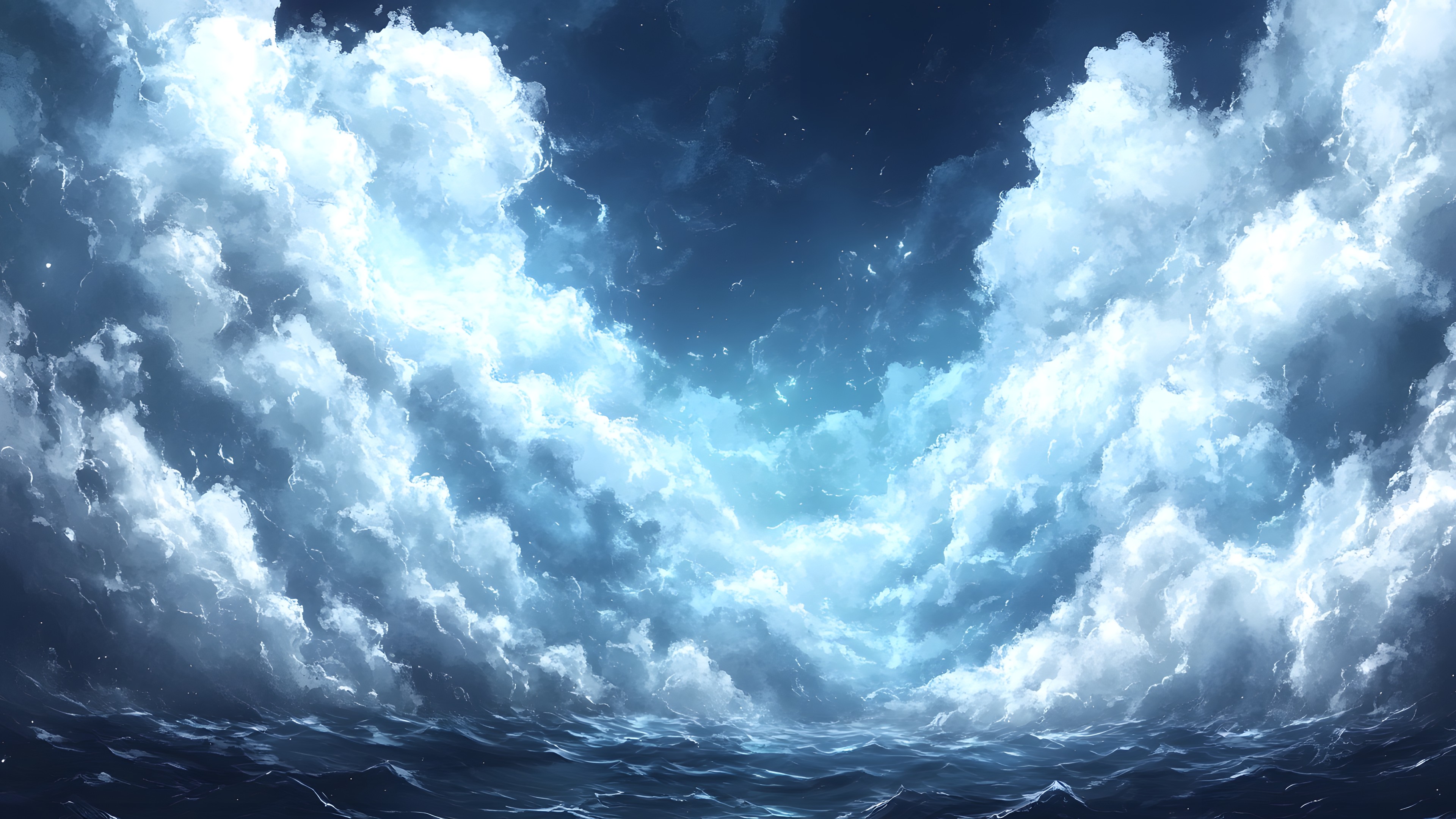 Blue, Fluid, Cloud, Liquid, Wind wave, Wave, Ocean, Sea, Cumulus, Meteorological phenomenon, Wind, Tsunami