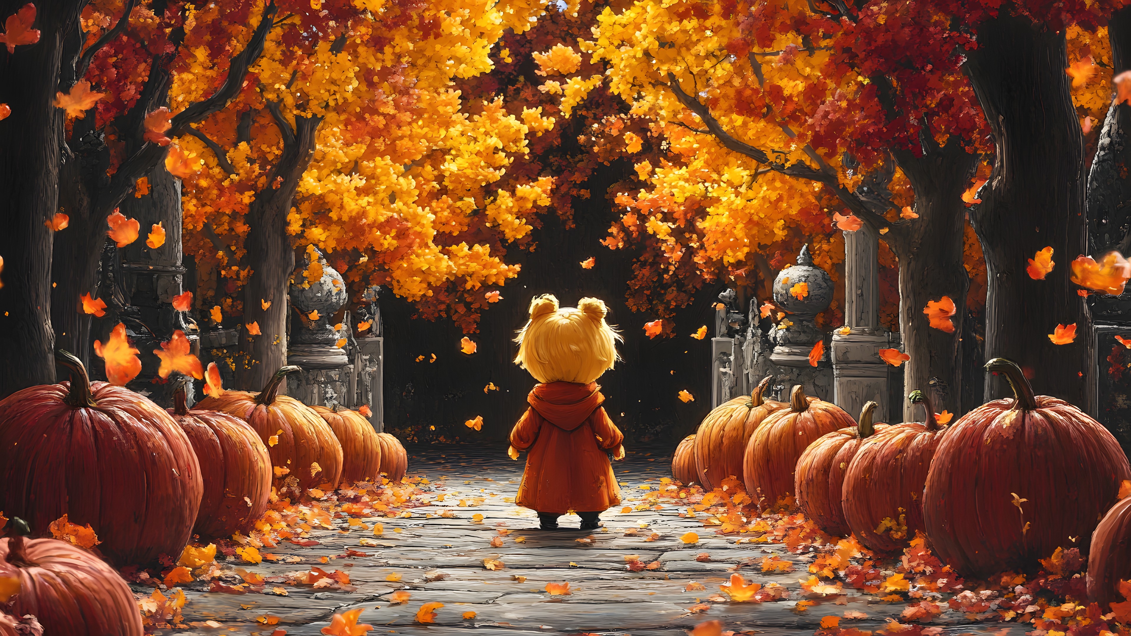 Pumpkin, Calabaza, Orange, Winter squash, Jack-o'-lantern, Squash, Produce, Gourd, Cucurbits, Toy, Vegetable, Trick-or-treating, Animation, Autumn, Natural foods, Animated cartoon, Fictional character