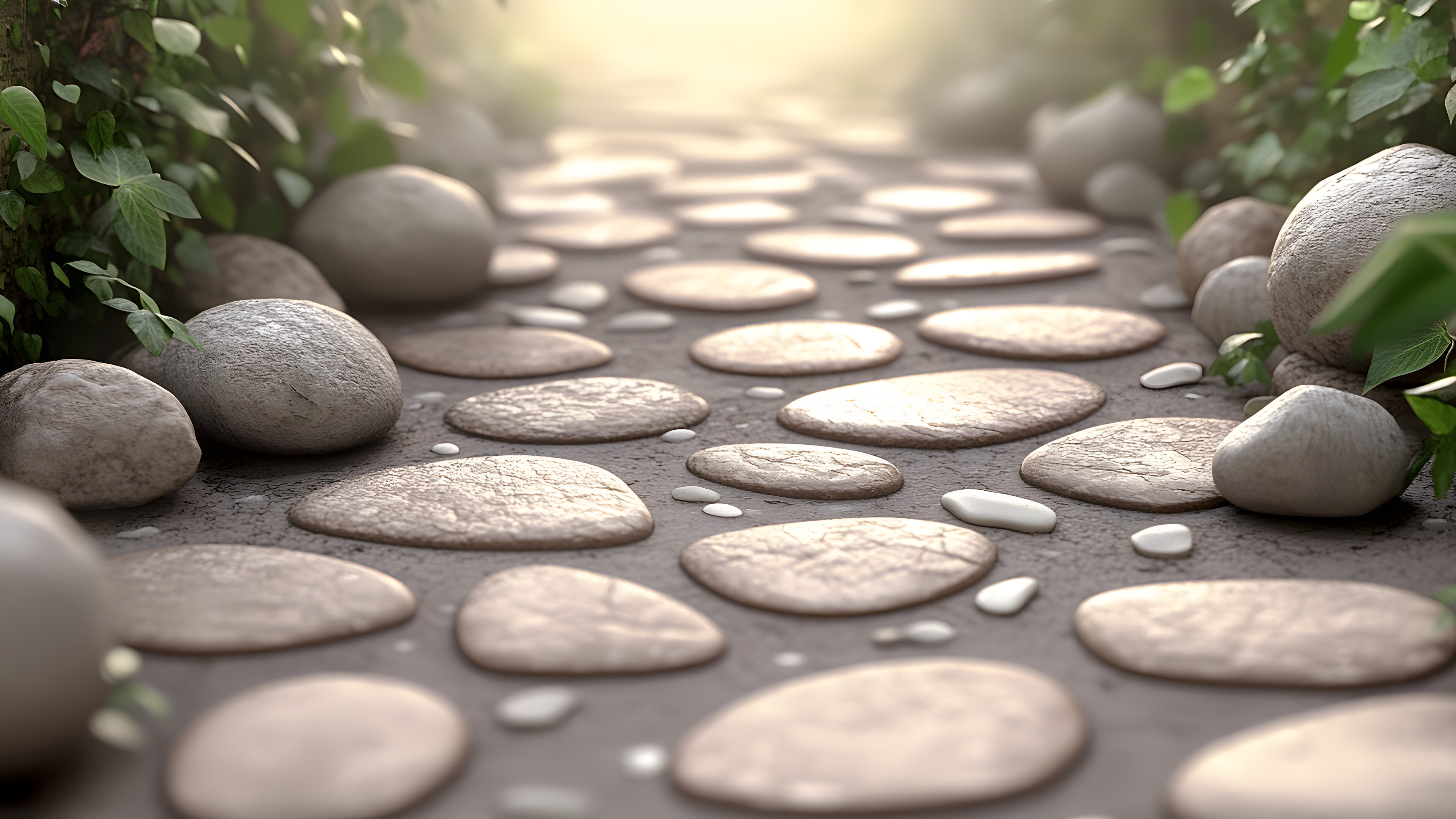 Pebble, Cobblestone, Gravel, Environmental art, Walkway, Balance