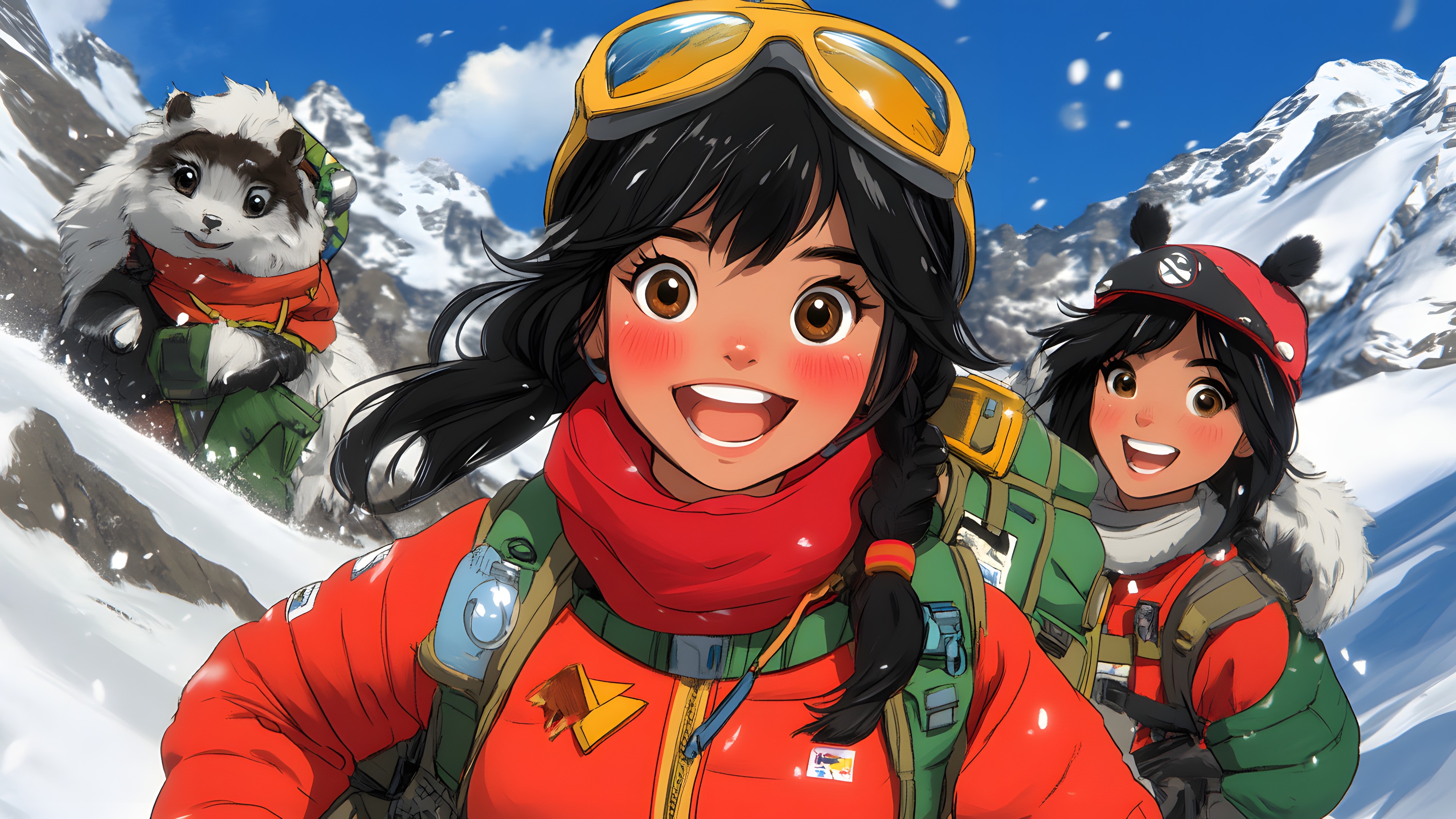 Animated cartoon, Animation, Cartoon, Anime, CG artwork, Fictional character, Fiction, Happiness, Film, Graphics, Hero, Wings, Playing in the snow