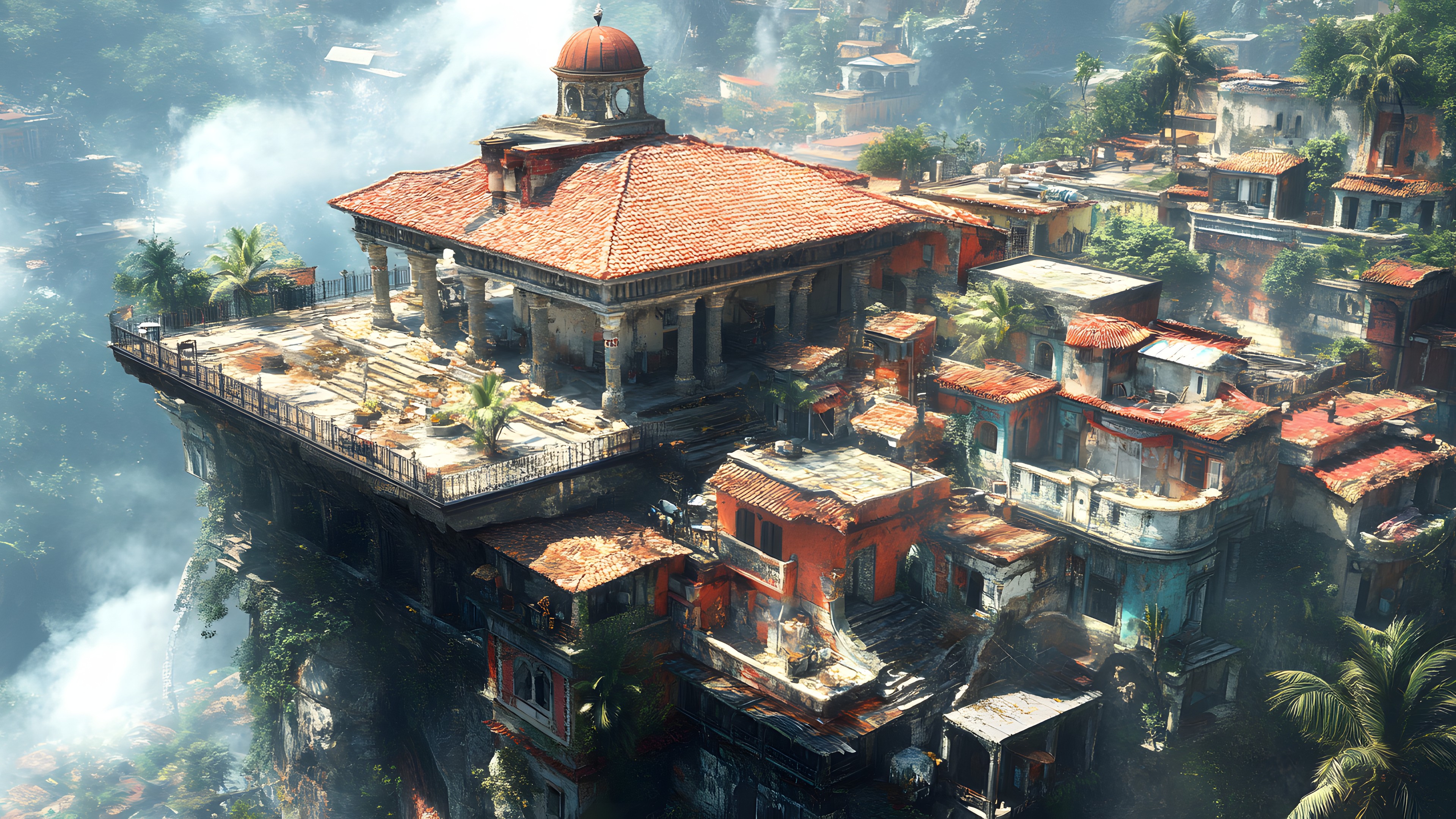 Game, PC game, Palm trees, Mountain Village