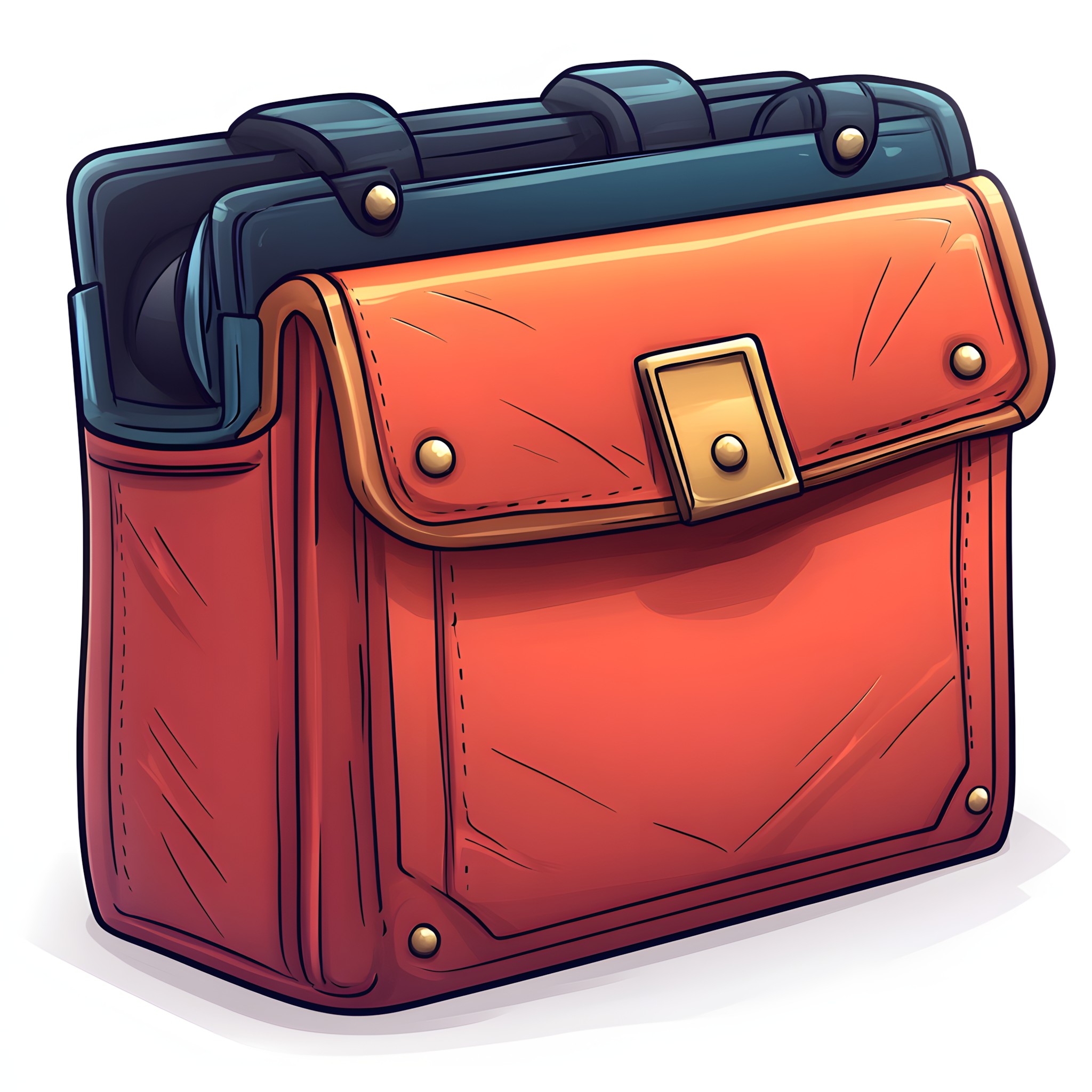 Baggage, Hand luggage, Bag, Mail bag, Briefcase, Leather, Strap, Clip art