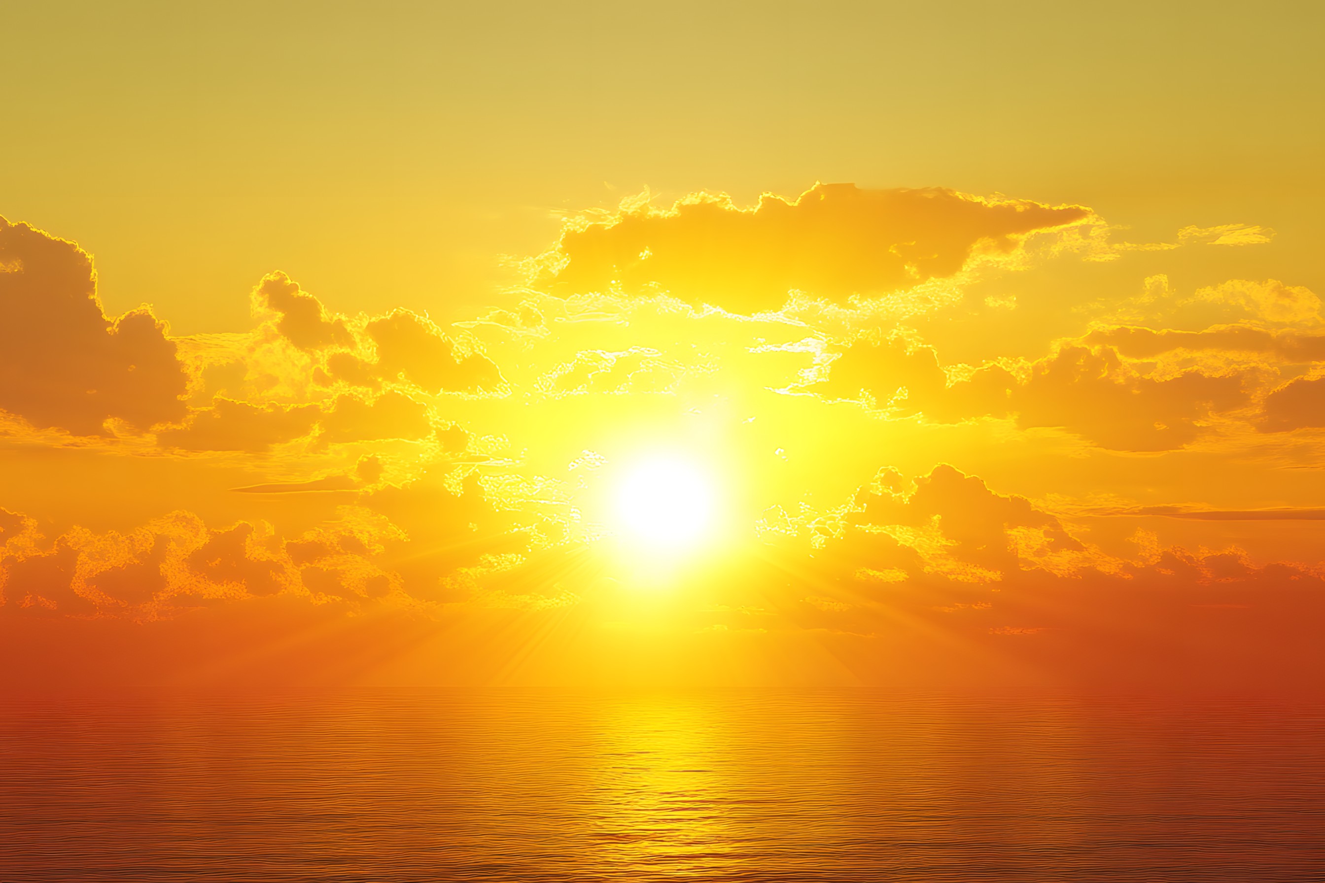 Sun, Daytime, Yellow, Orange, Horizon, Afterglow, Sunset, Cloud, Astronomical object, Sunrise, Liquid, Sunlight, Sea, atmospheric phenomenon, Dusk, Ocean, Morning, Heat, Evening, Dawn