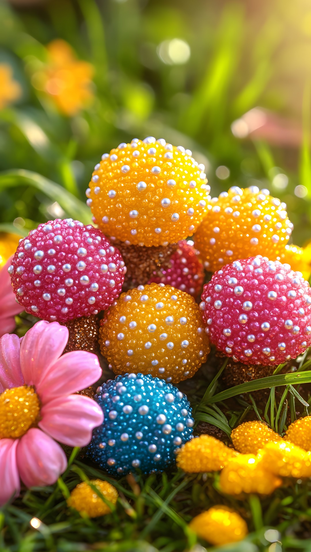 Yellow, Pink, Candy, Macro photography, Sphere, Craft