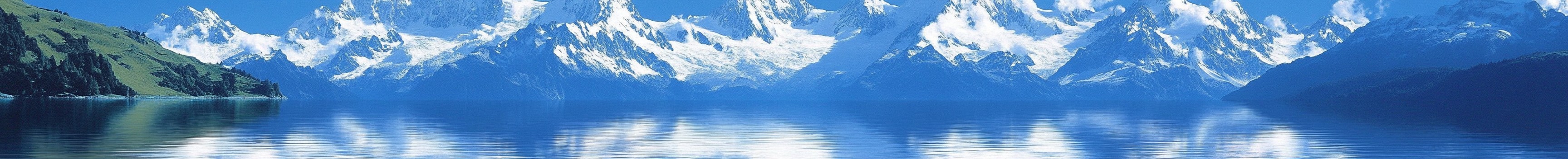 Blue, Mountainous landforms, Mountain, Mountain range, Winter, Glacial landform, Snow, Alps, Ridge, Panorama, Glacier, Summit, Valley, Massif, Reflection, Sound, Arête, Ice cap, Ice, Glacial lake