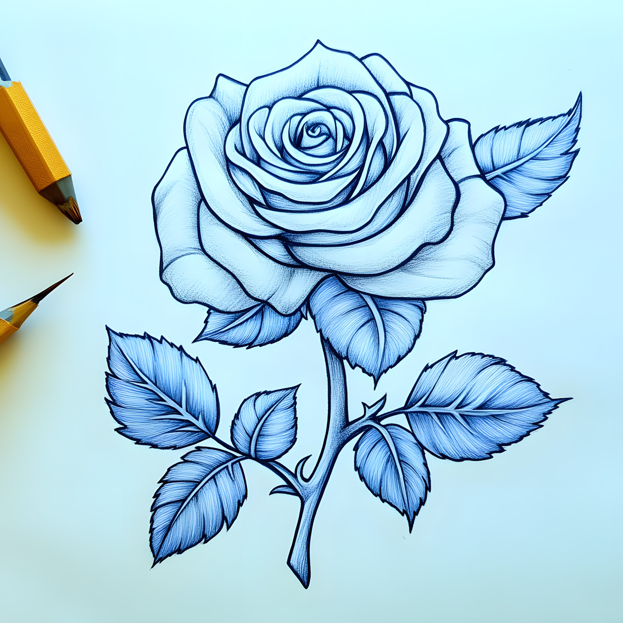 Garden roses, Blue rose, Petal, Drawing, Rose family, Rose, Floribunda, Hybrid tea rose, Line art, Creative arts, Sketch, Child art, Office supplies, Writing implement, Graphics, Cut flowers, Floral design, Pen