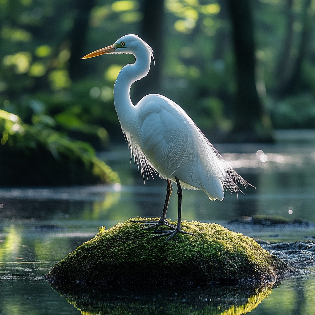 Water, Bird, Beak, Green, Nature, Botany, Natural landscape, Natural environment, Neck, Body of water, Vegetation, Organism, Feather, Lake, Adaptation, Wing, Terrestrial plant, Ciconiiformes, Freshwater marsh, Seabird