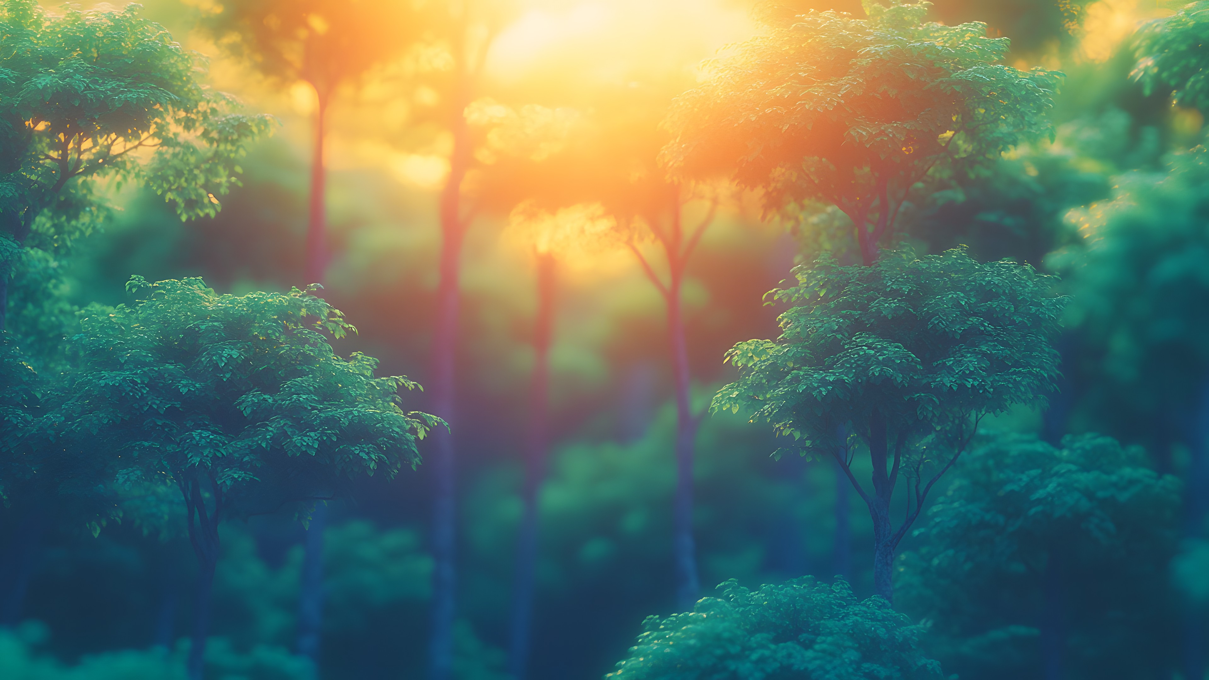 Nature, Green, Branch, Natural landscape, atmospheric phenomenon, Forest, Sunlight, Jungle, Woody plant, Old-growth forest, Sunrise, Rainforest, Northern hardwood forest, Tropical and subtropical coniferous forests, Temperate broadleaf and mixed forest, Woodland, Valdivian temperate rain forest, Mist, Backlighting, Lens flare