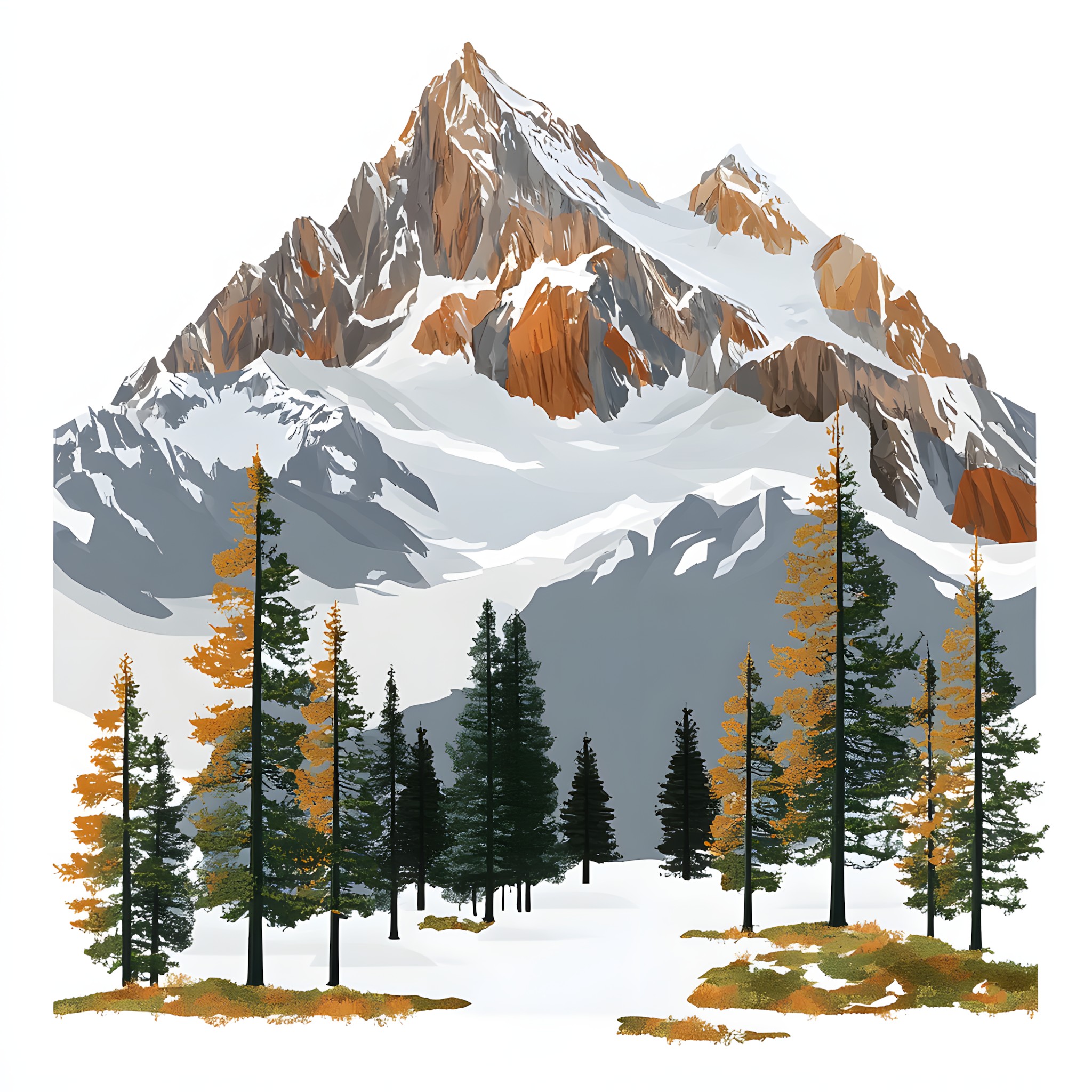 Mountainous landforms, Mountain, Winter, Snow, Mountain range, Larch, Glacial landform, Summit, Spruce-fir forests, Forest, Alps, Ridge, Freezing, Ice cap, Black spruce, Evergreen, Conifers, Glacier, Nunatak, Pine family