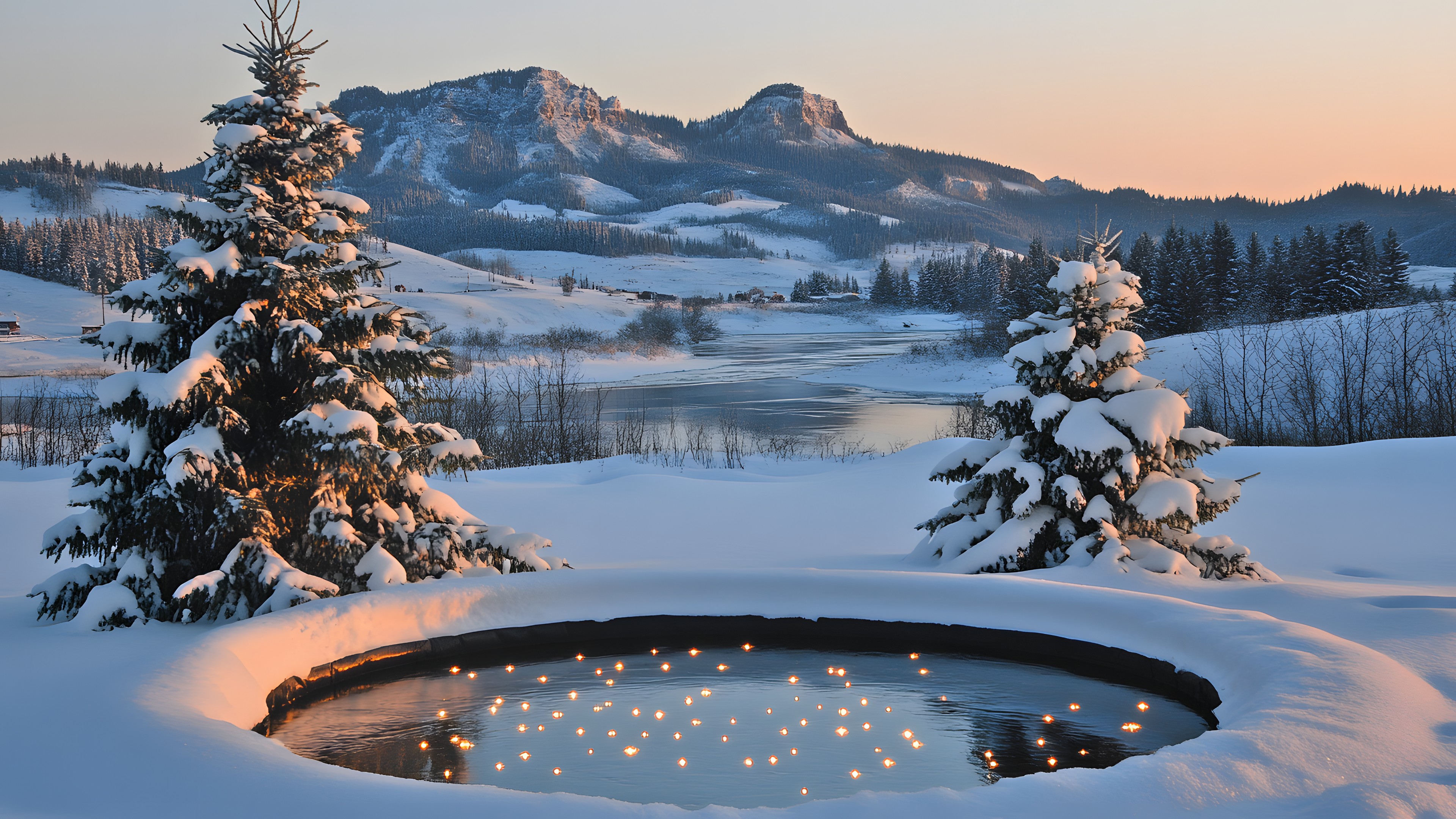 Nature, Winter, Natural landscape, Landscape, Freezing, Reflection, Evening, Snow, Dusk, Loch, Sunset, Sunrise, Conifers, Larch, Lake District, Fir, Night, Ice, Alps, Evergreen