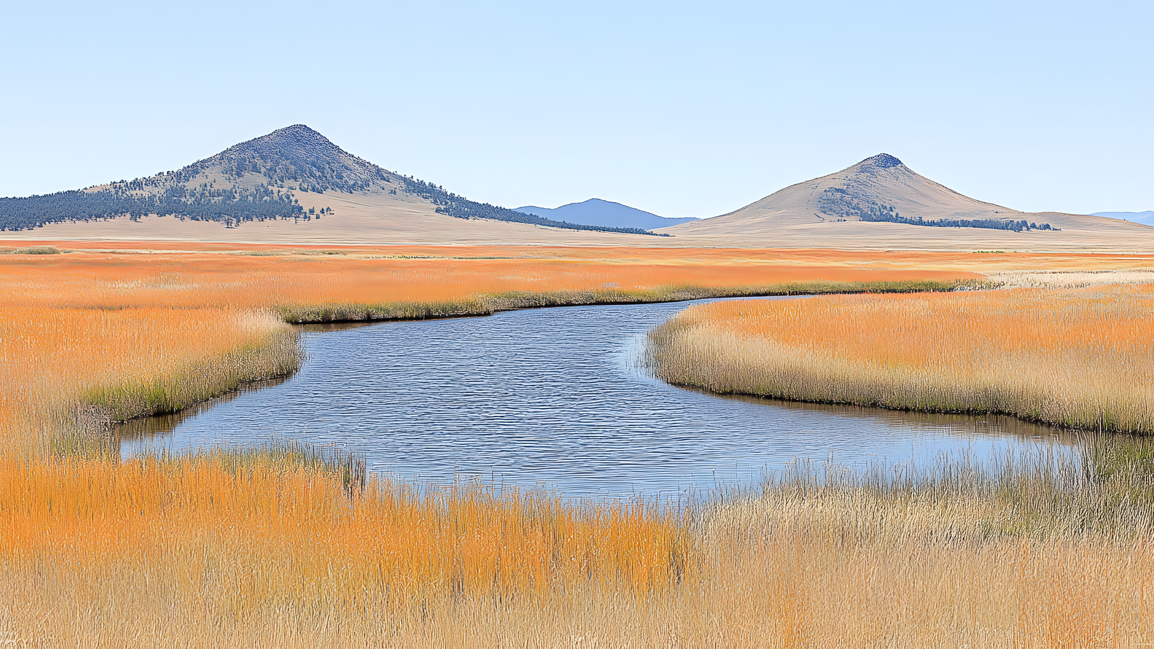 Marsh, Natural landscape, Wetland, Ecoregion, Landscape, Bank, Grassland, Plain, Freshwater marsh, Tidal marsh, Salt marsh, Steppe, Reflection, Prairie, Lacustrine plain, Lake, Fluvial landforms of streams, Fen, Bog, Meadow