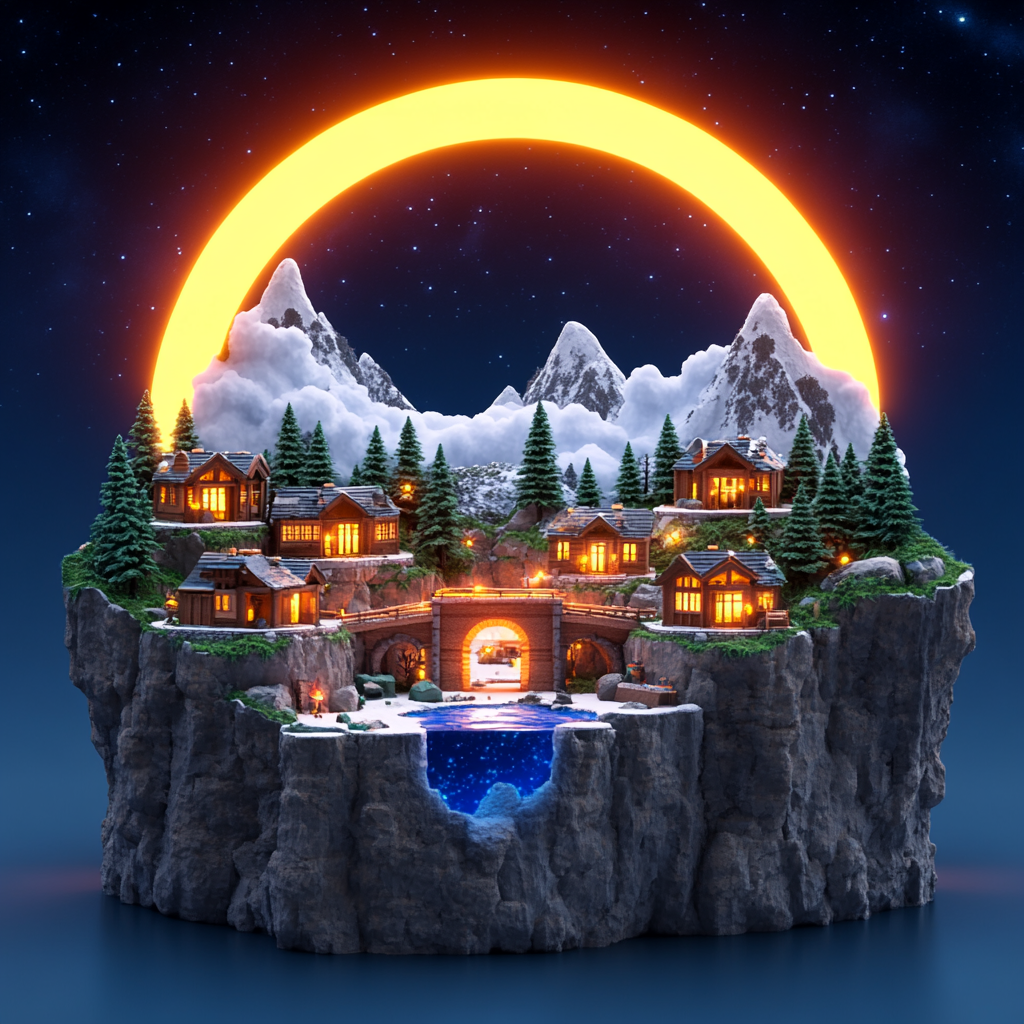 Astronomical object, Night, Moon, Moonlight, Celestial event, Astronomy, Animation, Midnight, Reflection, Full moon, Planet, Evening, Island, Star, Dome, Dusk, Universe, Dome, Sphere