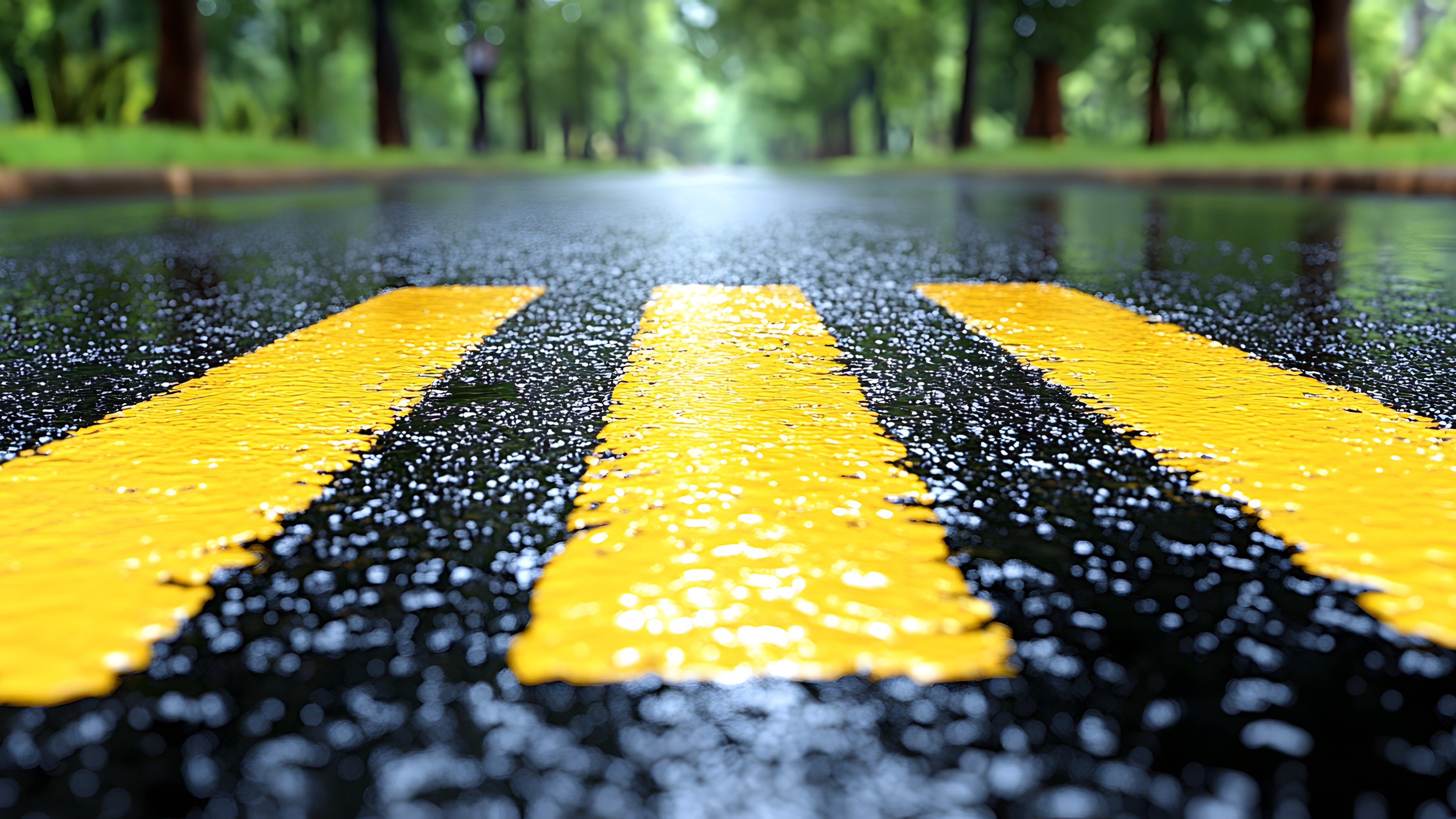 Yellow, Road, Asphalt, Pedestrian crossing, Tar, Zebra crossing, Paint, Path, Shadow, Highway