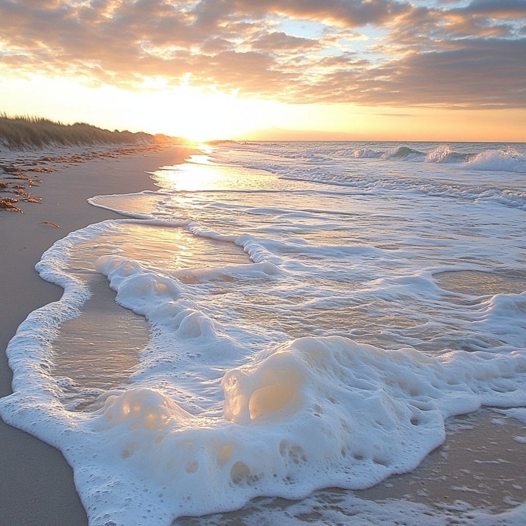 Sunset, Dusk, Horizon, Fluid, Beach, Sunrise, Beauty, Sea, Wave, Afterglow, Liquid, Shore, Orange, Coast, Wind wave, Evening, Sun, Coastal and oceanic landforms, Cloud, Ocean