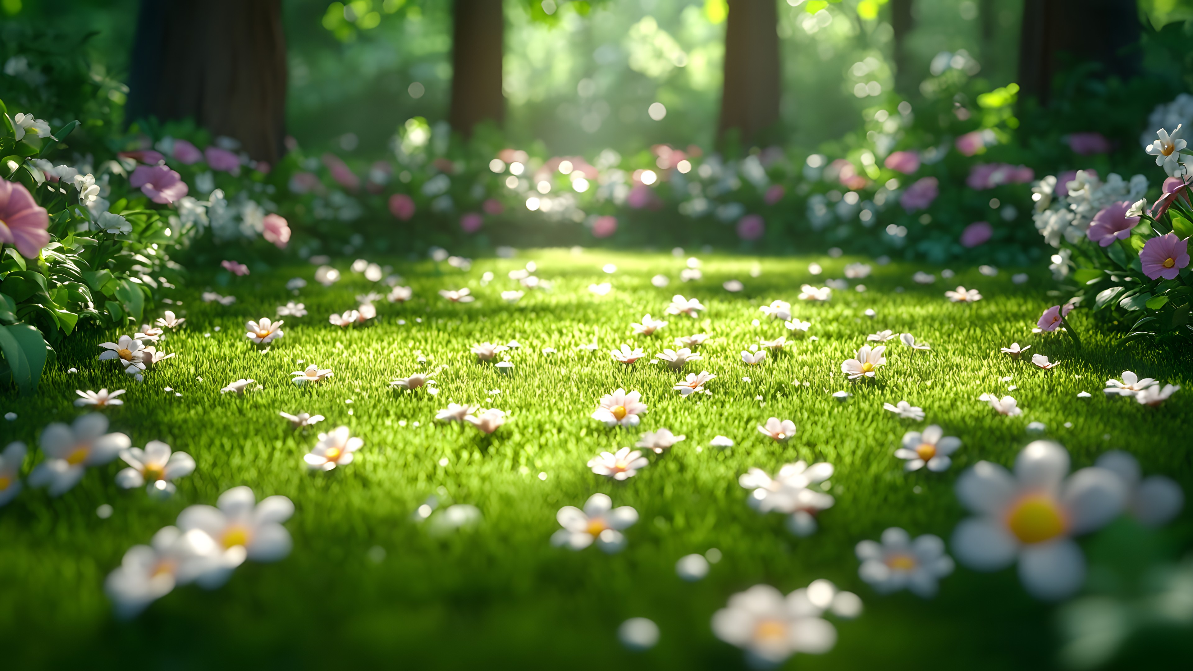 Flower, Green, Petal, Spring, Groundcover, Garden, Flowering plant, Meadow, Herbaceous plant, Wildflower, Lawn, Bellis, Perennial plant