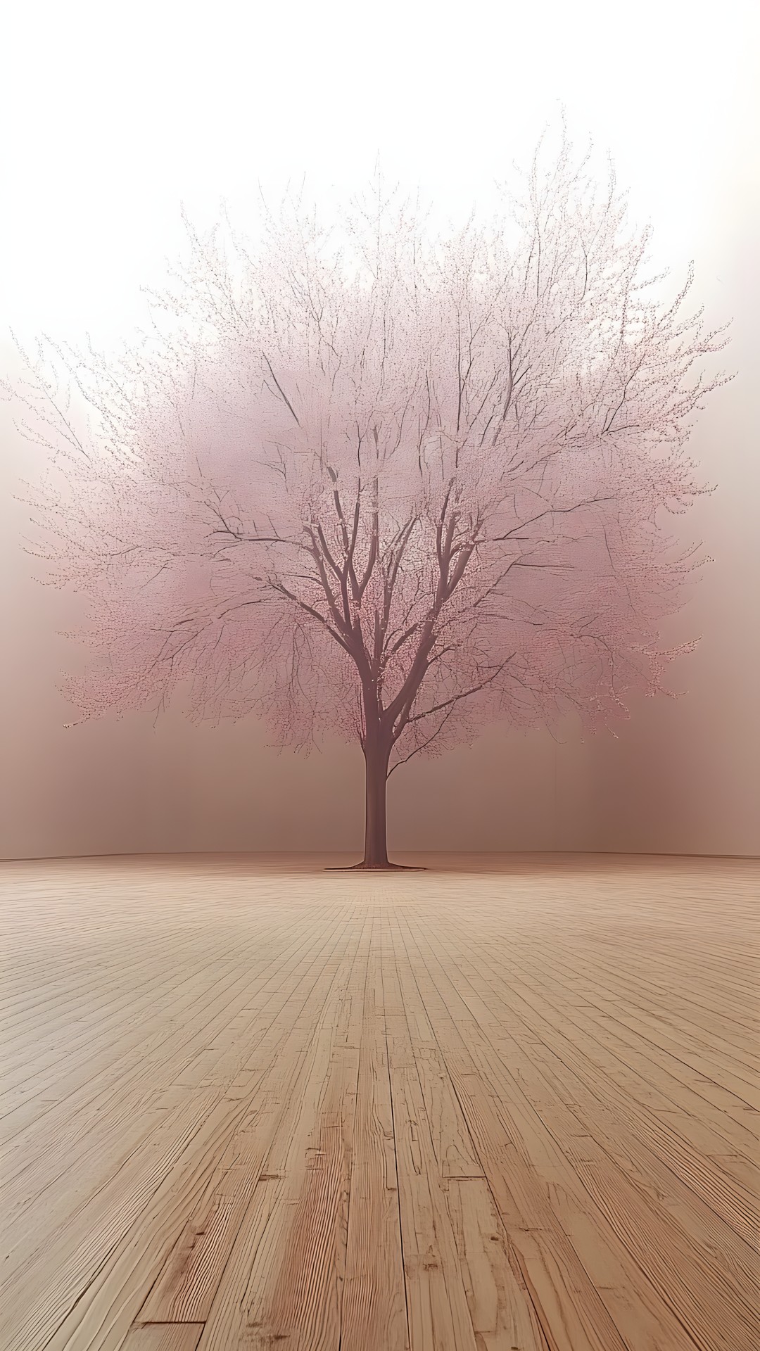 Branch, Wood, atmospheric phenomenon, Twig, Brown, Trunk, Fog, Pink, Woody plant, Mist, Haze, Wood flooring, Blossom