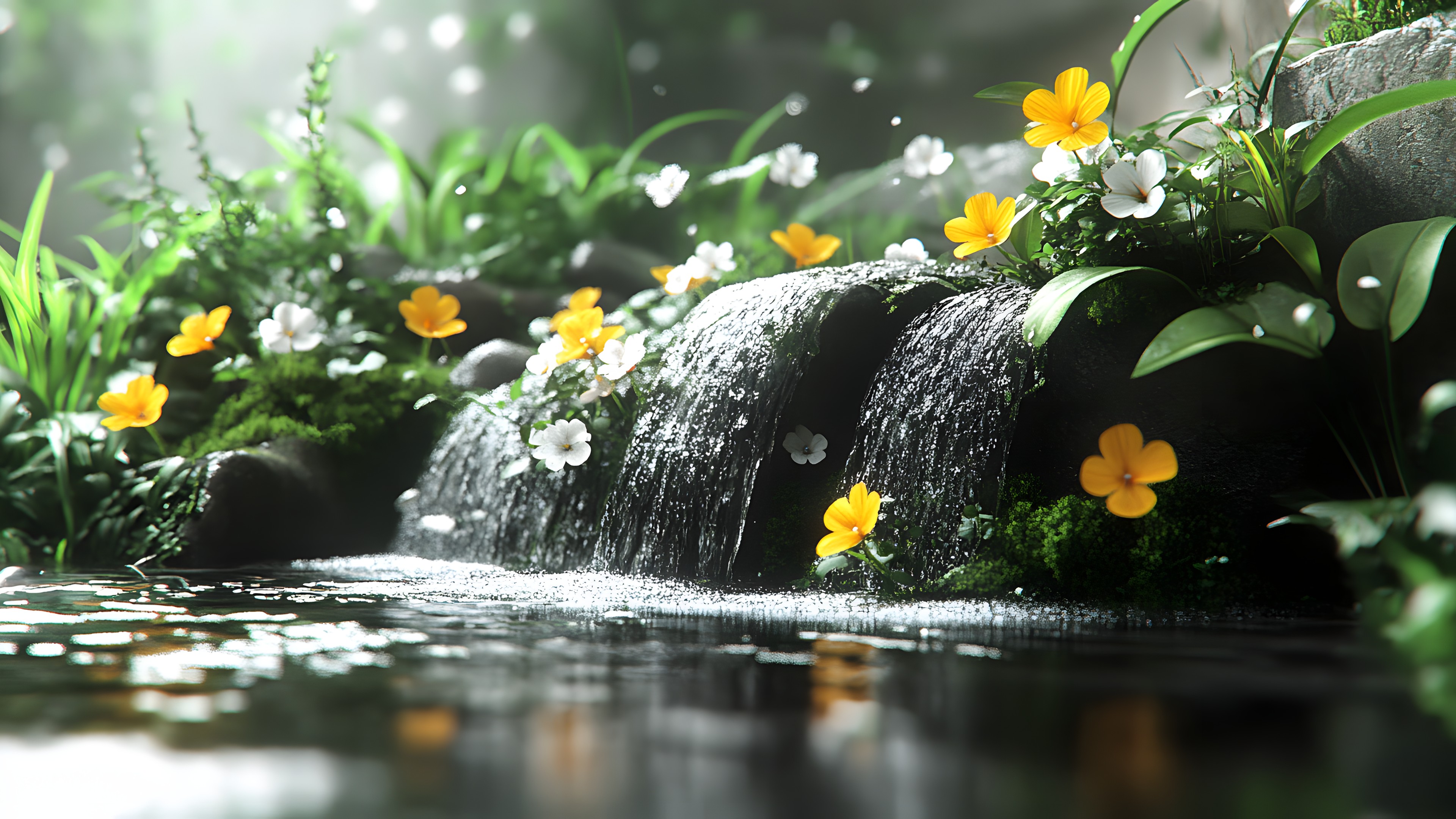 Flower, Green, Yellow, Petal, Spring, Flowering plant, Herbaceous plant, Garden, Aquatic plant, Wildflower, Spring, Perennial plant, Vascular plant, Stream, Liverworts, Touch-me-not