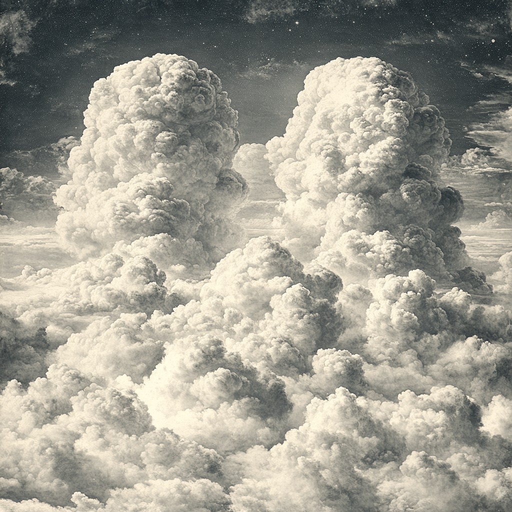 Cloud, Cumulus, Monochrome photography, Meteorological phenomenon, Still life photography