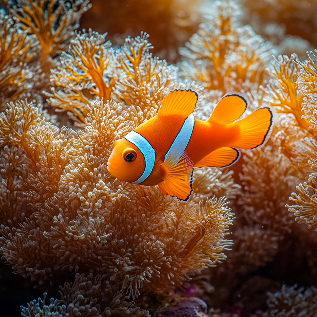 Fish, Clownfish, Ocellaris clownfish, Natural environment, Coral, Yellow, Vertebrate, Marine biology, Fluid, Underwater, Reef, Pomacentridae, Coral reef, Coral reef fish, Fin, Sea anemone, Cnidaria, Ray-finned fishes, Aquarium, Marine invertebrates