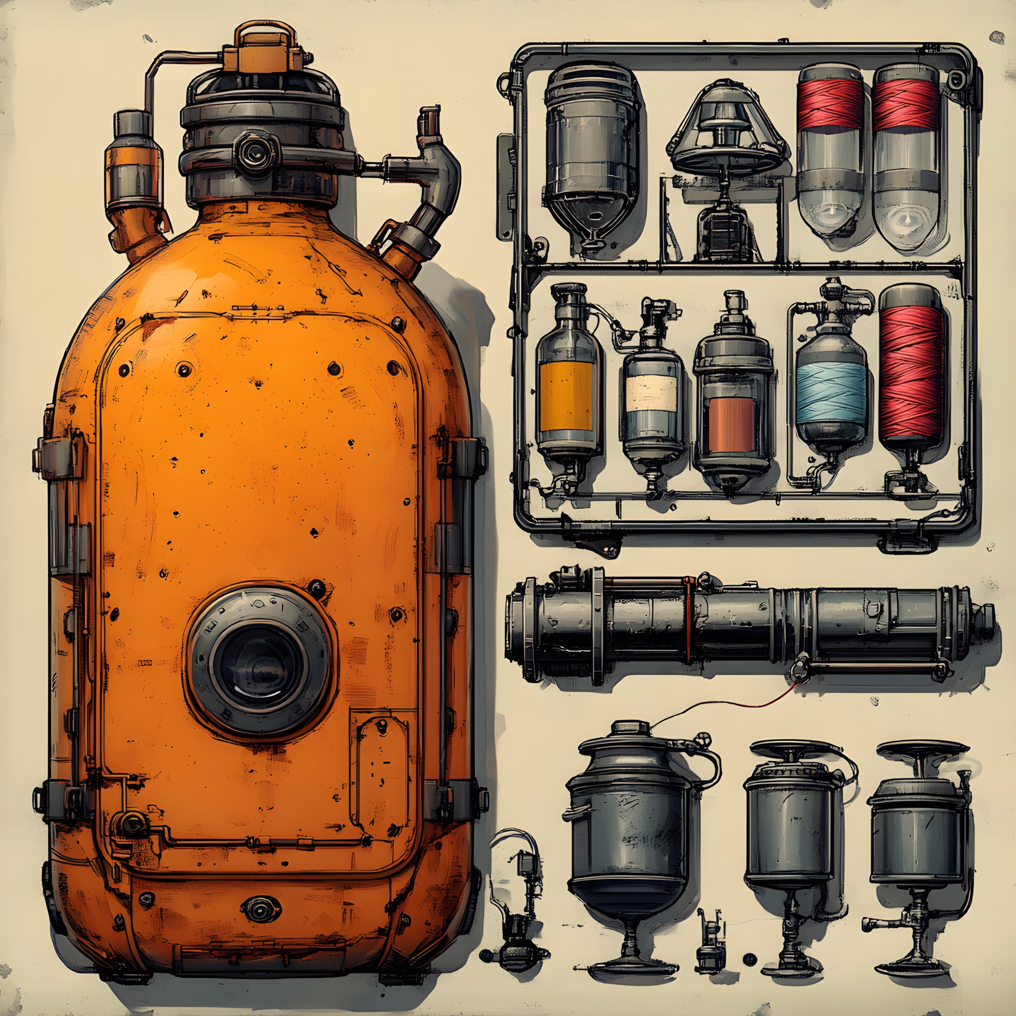 Machine, Cylinder, Pipe, Robot, Science, Nut, Rust