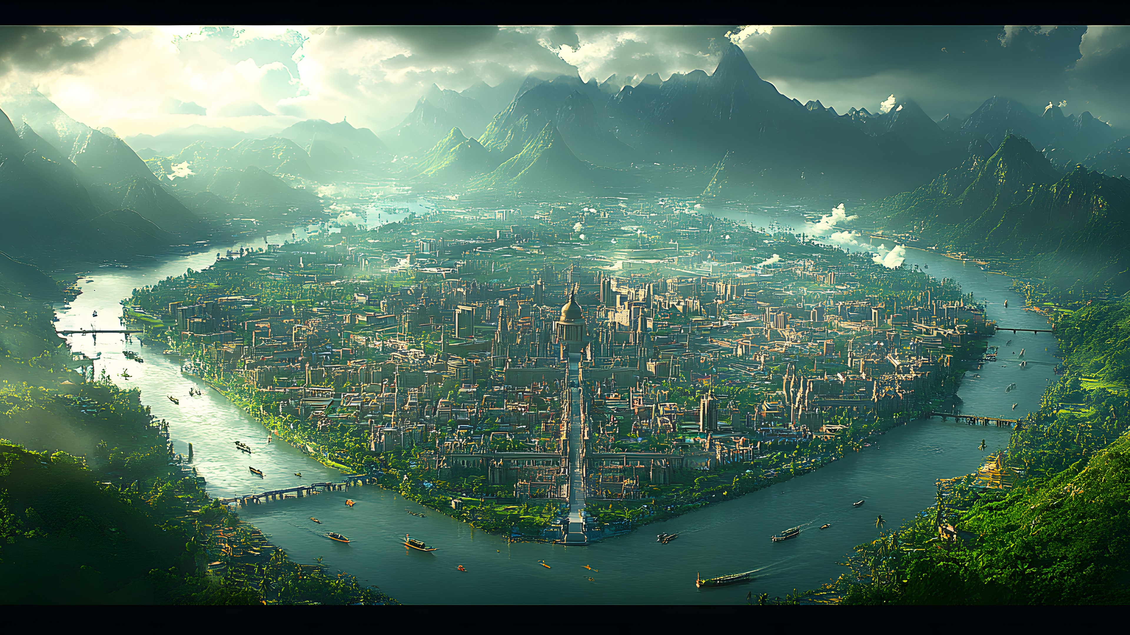 Nature, Landscape, Aerial photography, Bird's-eye view, Cityscape, Estuary, Spire, Panorama, Skyscraper, Hinterland, Inlet