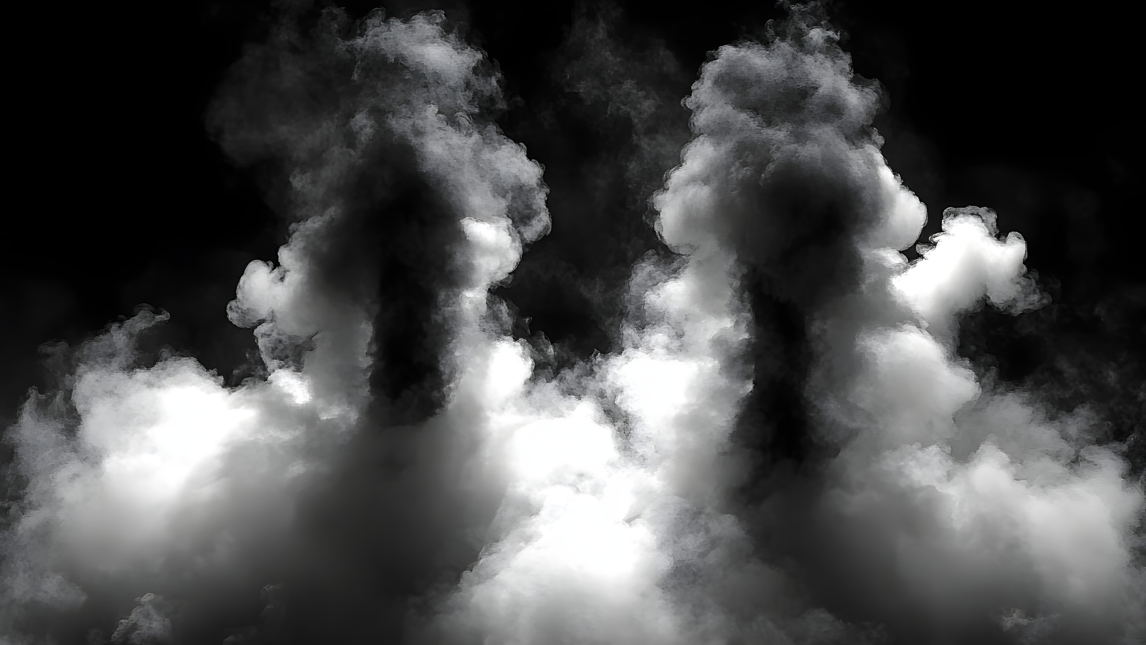 Cloud, Monochrome photography, Smoke, Meteorological phenomenon, Cumulus, Black and white, Grey, Monochrome, Pollution