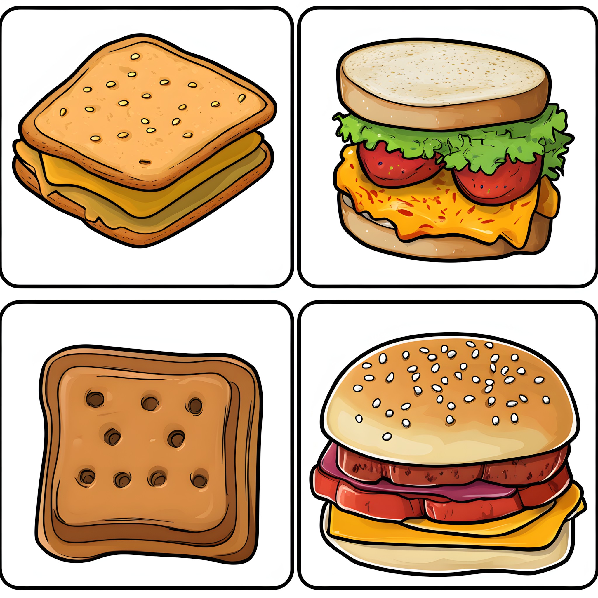 Hamburger, Food, Finger food, Sandwich, Bread, Bun, Breakfast sandwich, Fast food, Clip art, Cheeseburger, Junk food, Kids' meal, Food group, Staple food, American cuisine, Sliced bread, Recipe, Meat, Graphics, Breakfast