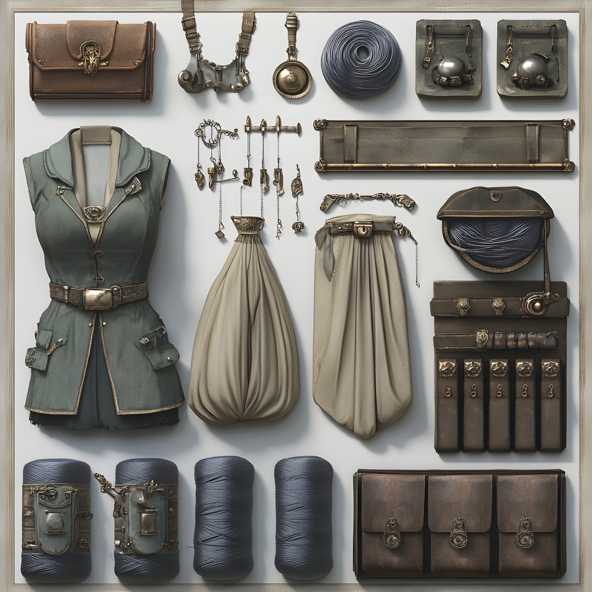 Leather, Belt, Bag, Strap, Button, Armour, Pocket