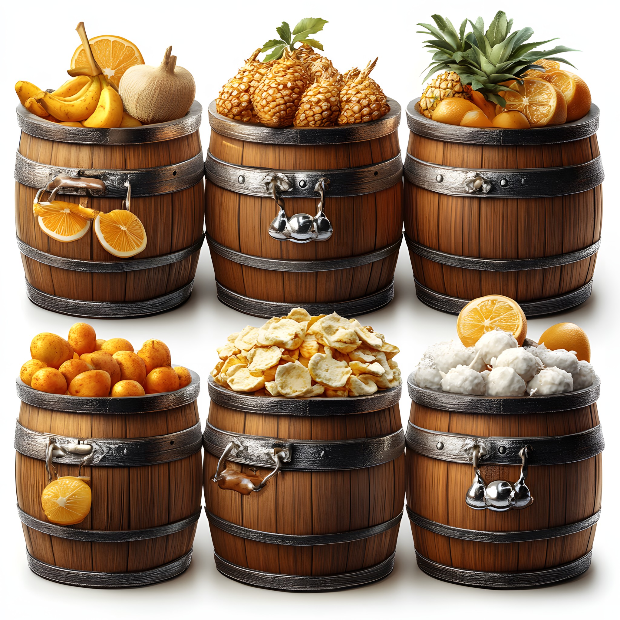 Barrel, Food, Produce, Fruit, Keg, Food storage, Nut, Lid, Food storage containers, Steel and tin cans, Pumpkin, Vegetable