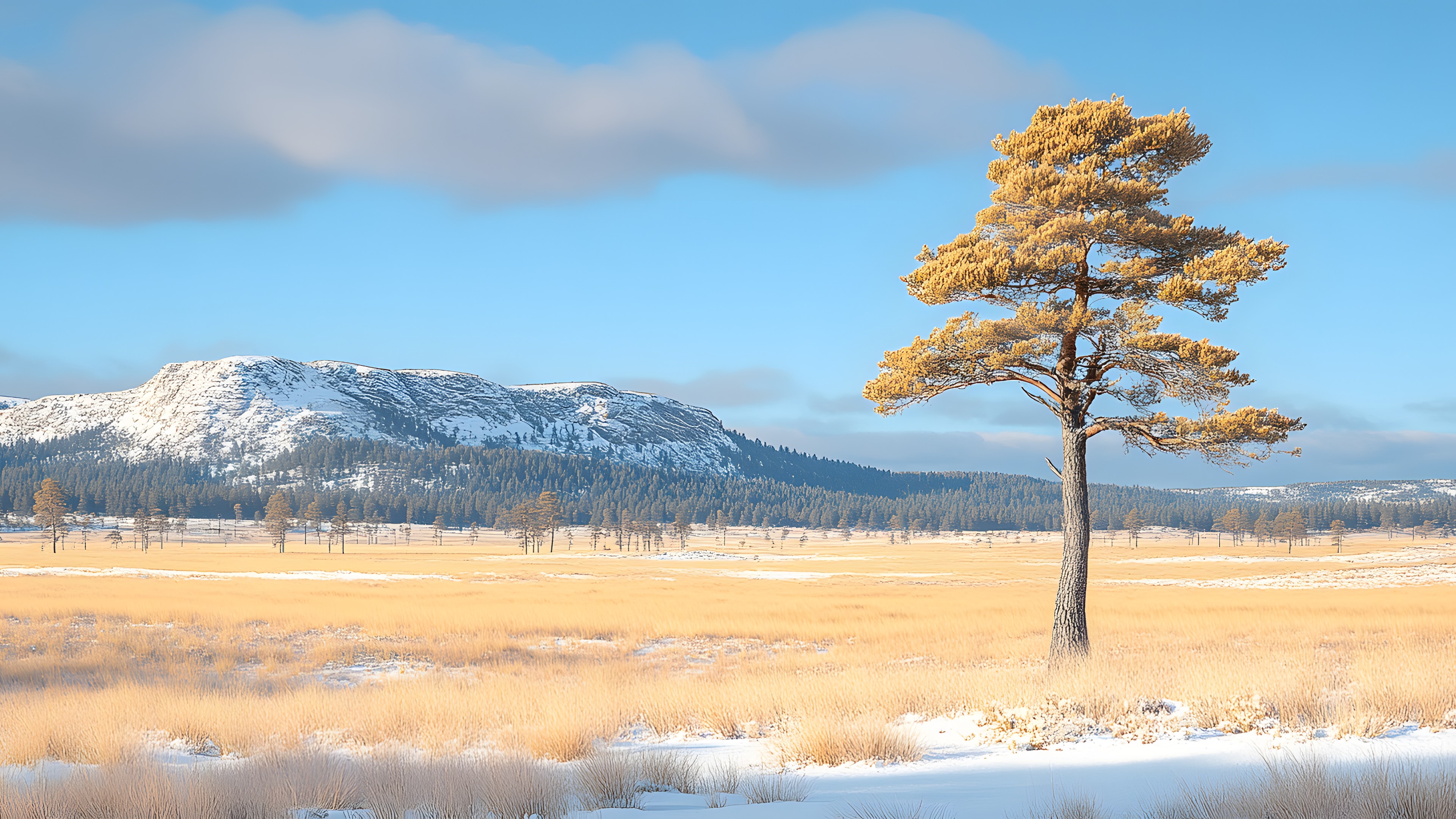Branch, Winter, Natural landscape, Landscape, Ecoregion, Snow, Wilderness, Freezing, Morning, Trunk, Woody plant, Sunlight, Larch, Twig, Conifers, Tundra, Pine family, Glacial landform, Pine, Cupressaceae