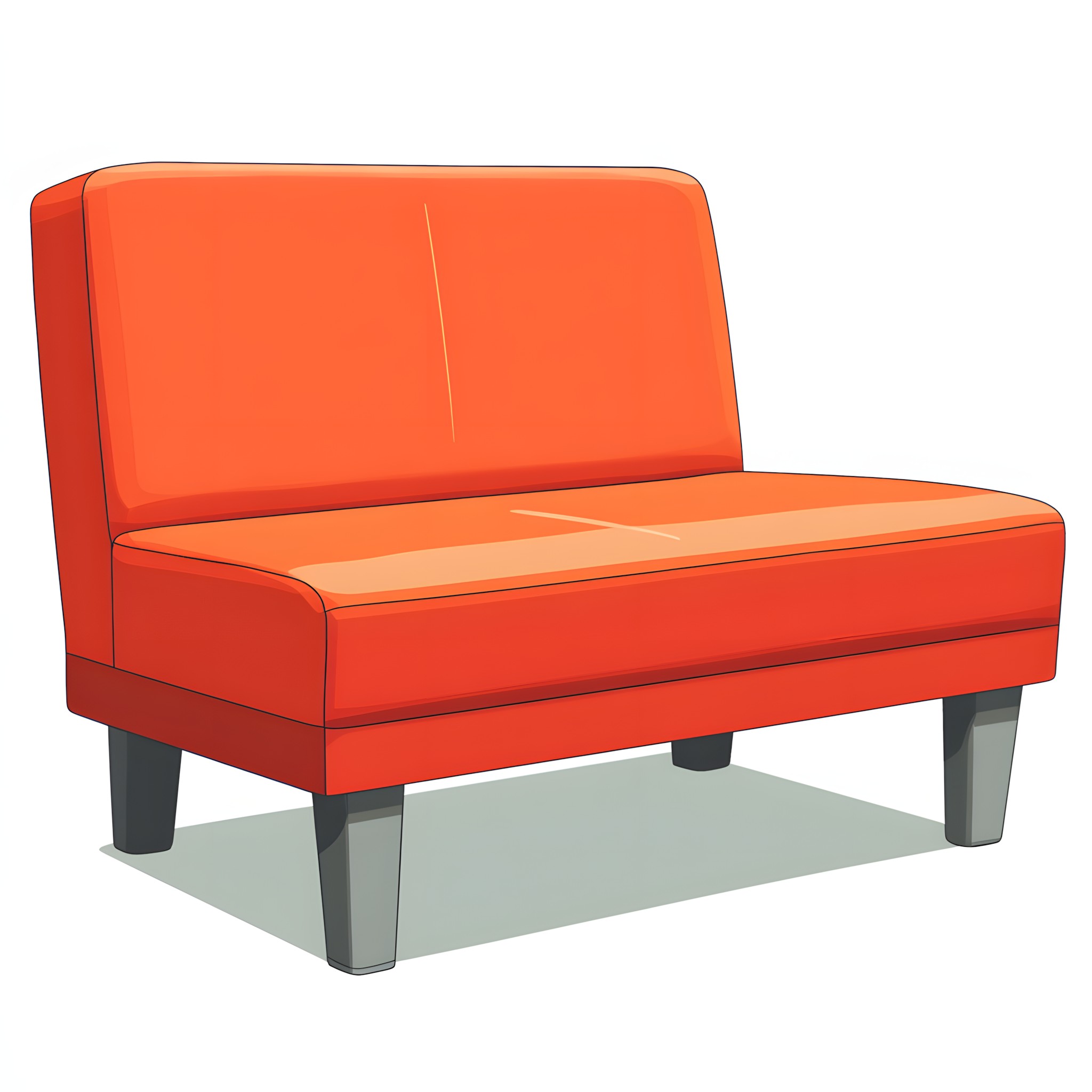 Furniture, Orange, Daybed, Living room, Lamp, Lampshade, Couch