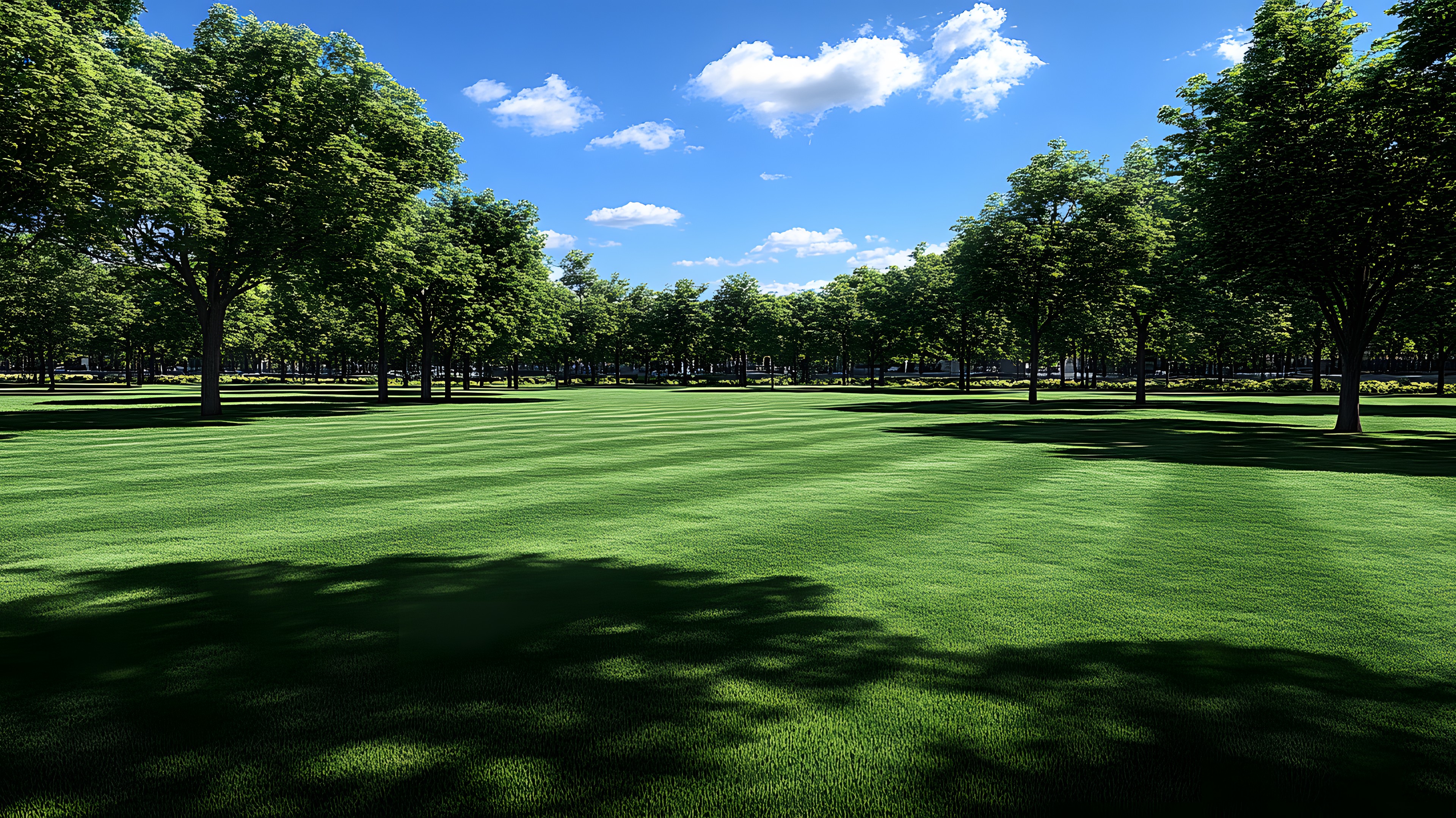 Grass, Green, Grassland, Plain, Grasses, Groundcover, Lawn, Spring, Meadow, Park, Garden, Field, Artificial turf, Landscaping, Sports venue, Plantation, Shadow, Evergreen