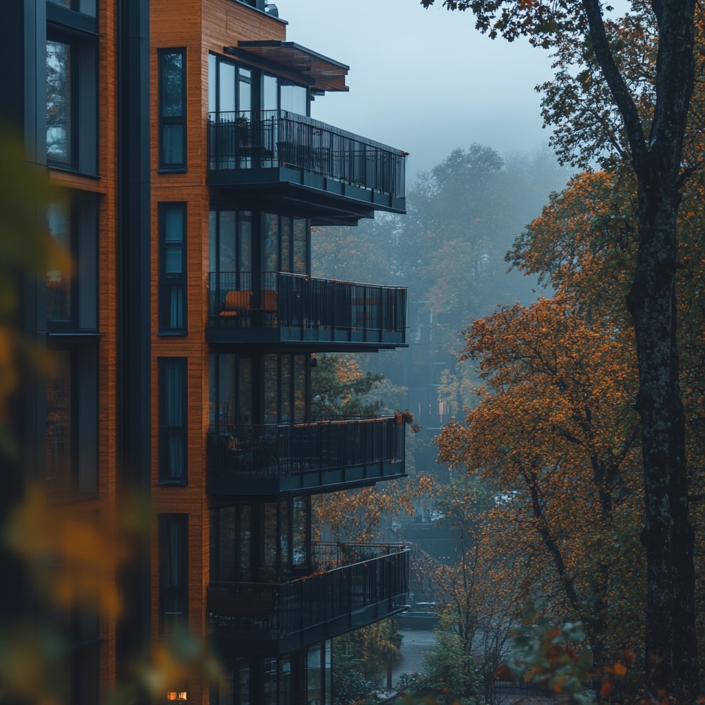 Apartment, Morning, High-rise building, Sunlight, Evening, Condominium, Dusk, Balcony