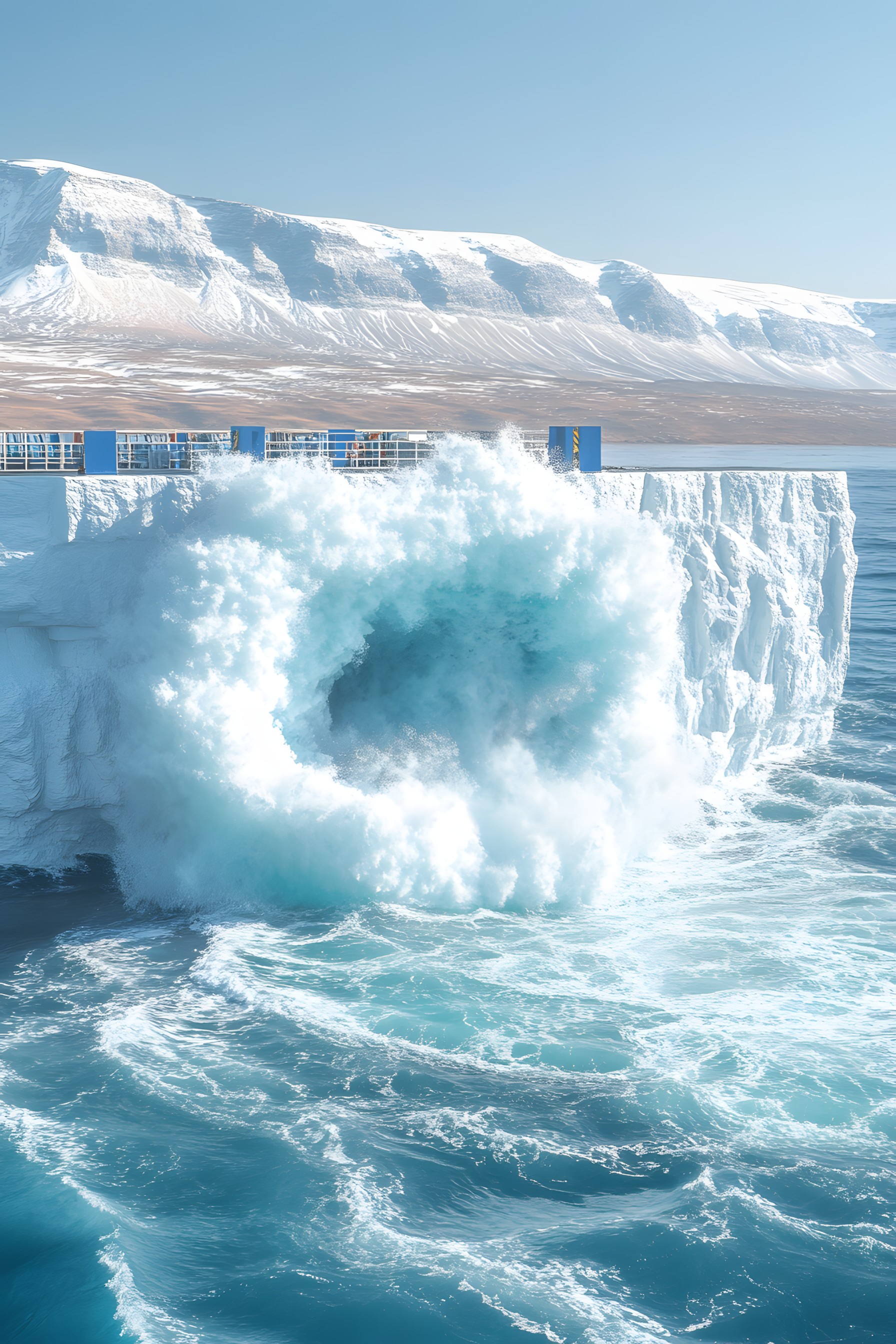 Blue, Snow, Ice, Ice cap, Winter, Glacier, Freezing, Polar ice cap, Sea ice, Ocean, Arctic, Glacial landform, Sea, Melting, Arctic Ocean, Iceberg, Wave, Wind wave