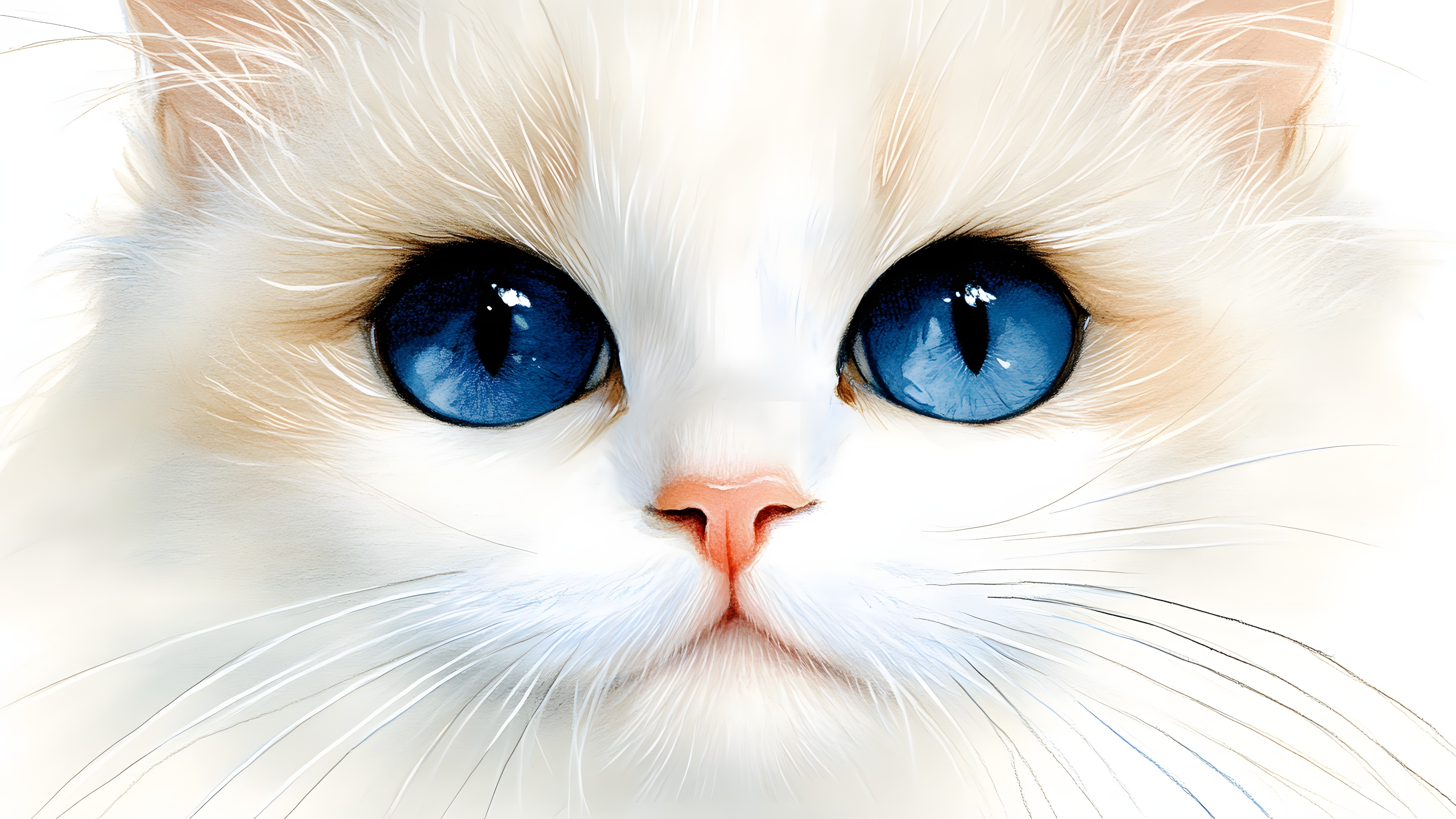 Cat, Blue, Felidae, Felinae, White, Whiskers, Vertebrate, Facial expression, Iris, Snout, Carnivores, Fur, Ojos Azules, Kitten, Ragdoll, Persian cat