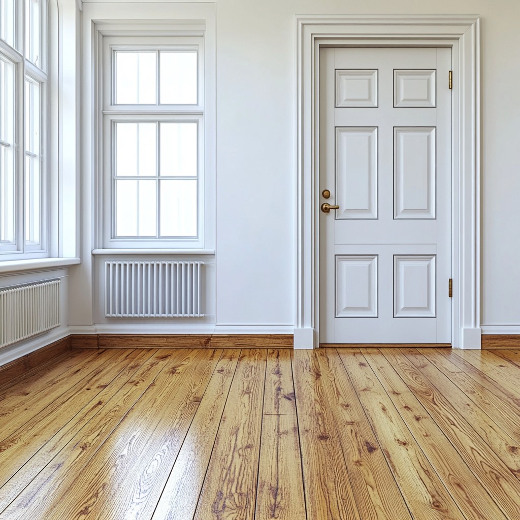 Wood flooring, Flooring, Floor, Wood, Laminate flooring, Hardwood, Wood stain, Plank, Molding, Varnish, Plywood, Home Door, Tile Flooring, Paint, Design, Cleanliness, Daylighting, Lumber